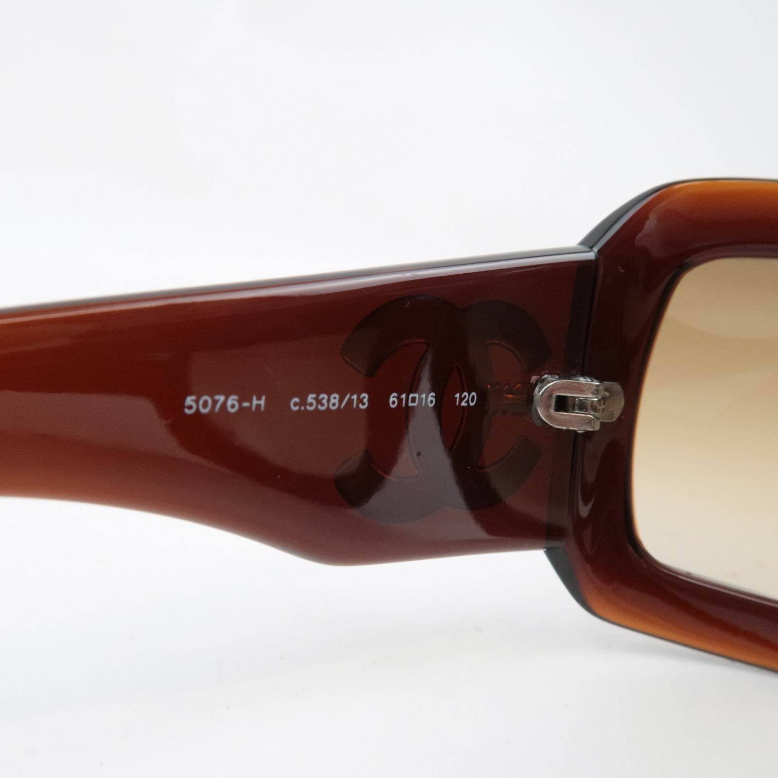 CHANEL Sunglasses C.538/13 61□16 120 Brown 5076-H *Box, Case, Dust bag