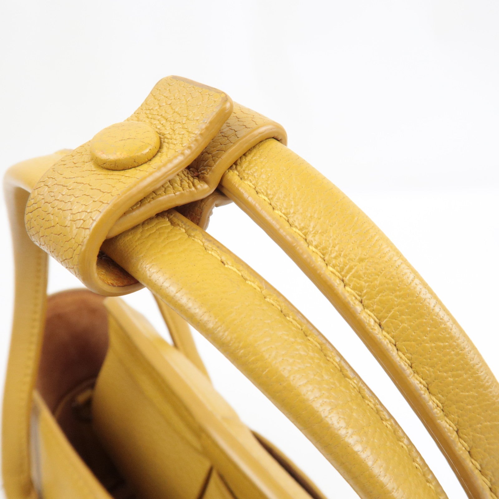 BOTTEGA VENETA Maxi Intrecciato Mini The Arco 2Way Hand Bag Yellow 600606 *Dust bag, Strap