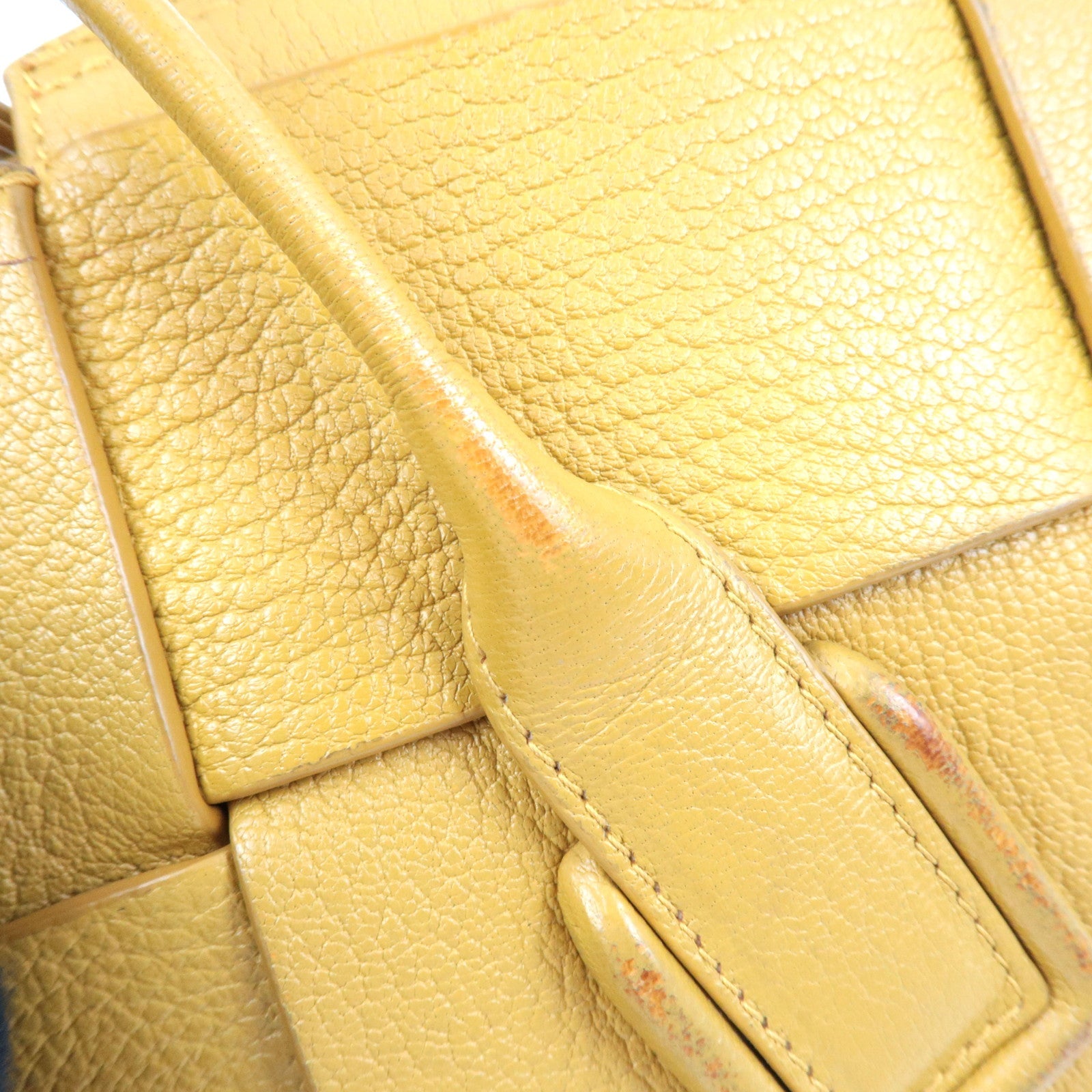 BOTTEGA VENETA Maxi Intrecciato Mini The Arco 2Way Hand Bag Yellow 600606 *Dust bag, Strap