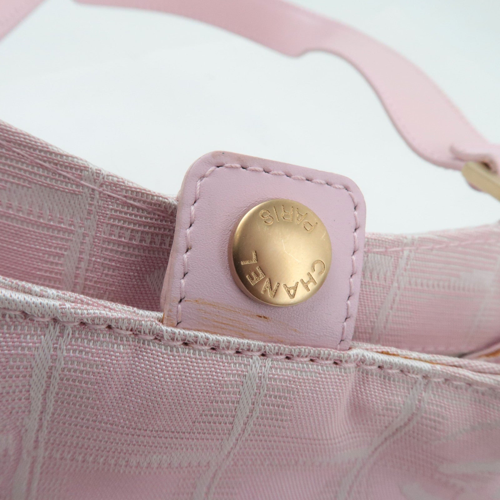 CHANEL New Travel Line Tote Bag Nylon Jacquard Leather Pink A20518 8051845 *Dust Bag