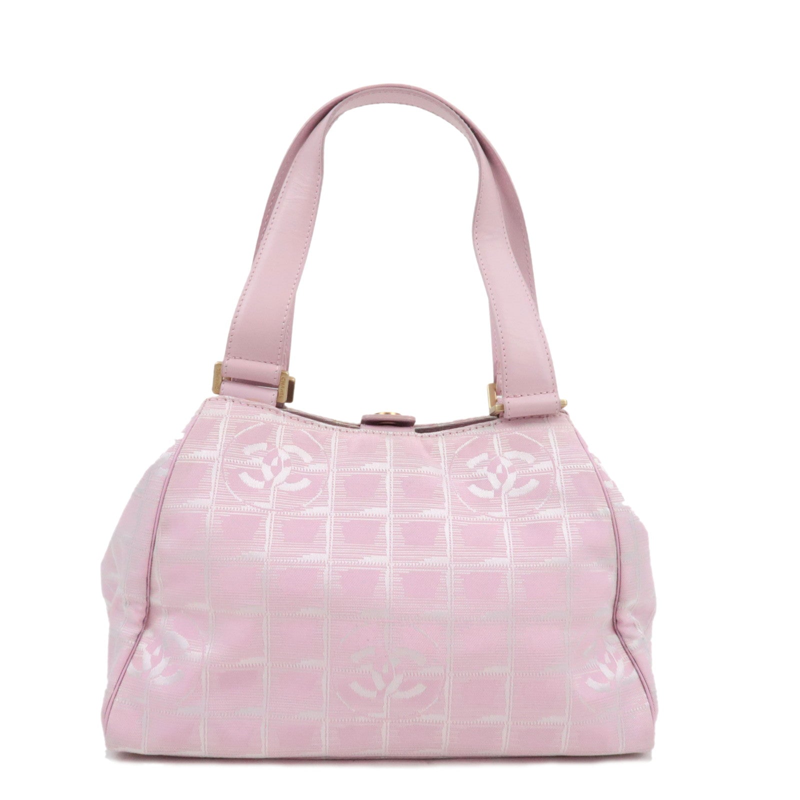 CHANEL New Travel Line Tote Bag Nylon Jacquard Leather Pink A20518 8051845 *Dust Bag76186