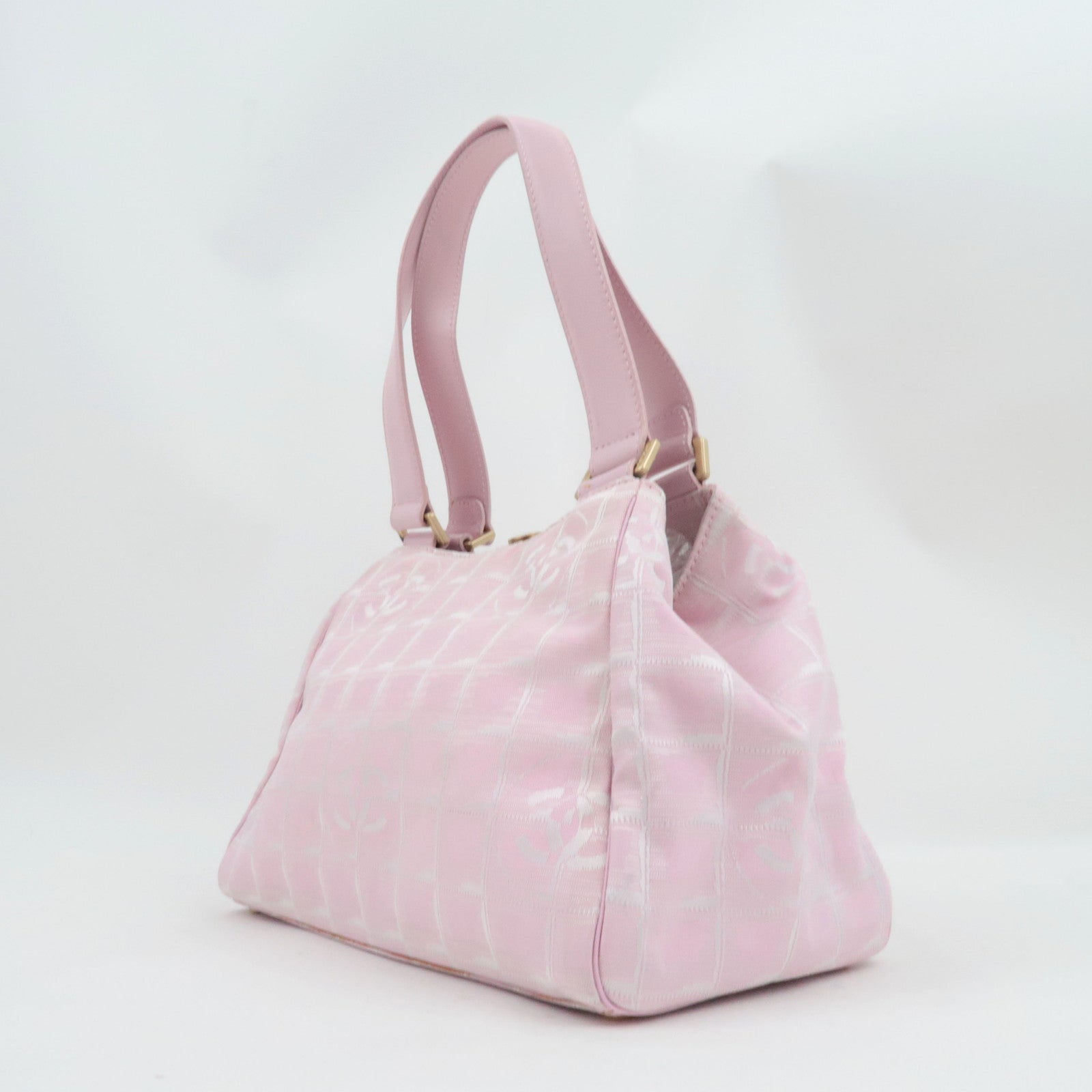 CHANEL New Travel Line Tote Bag Nylon Jacquard Leather Pink A20518 8051845 *Dust Bag