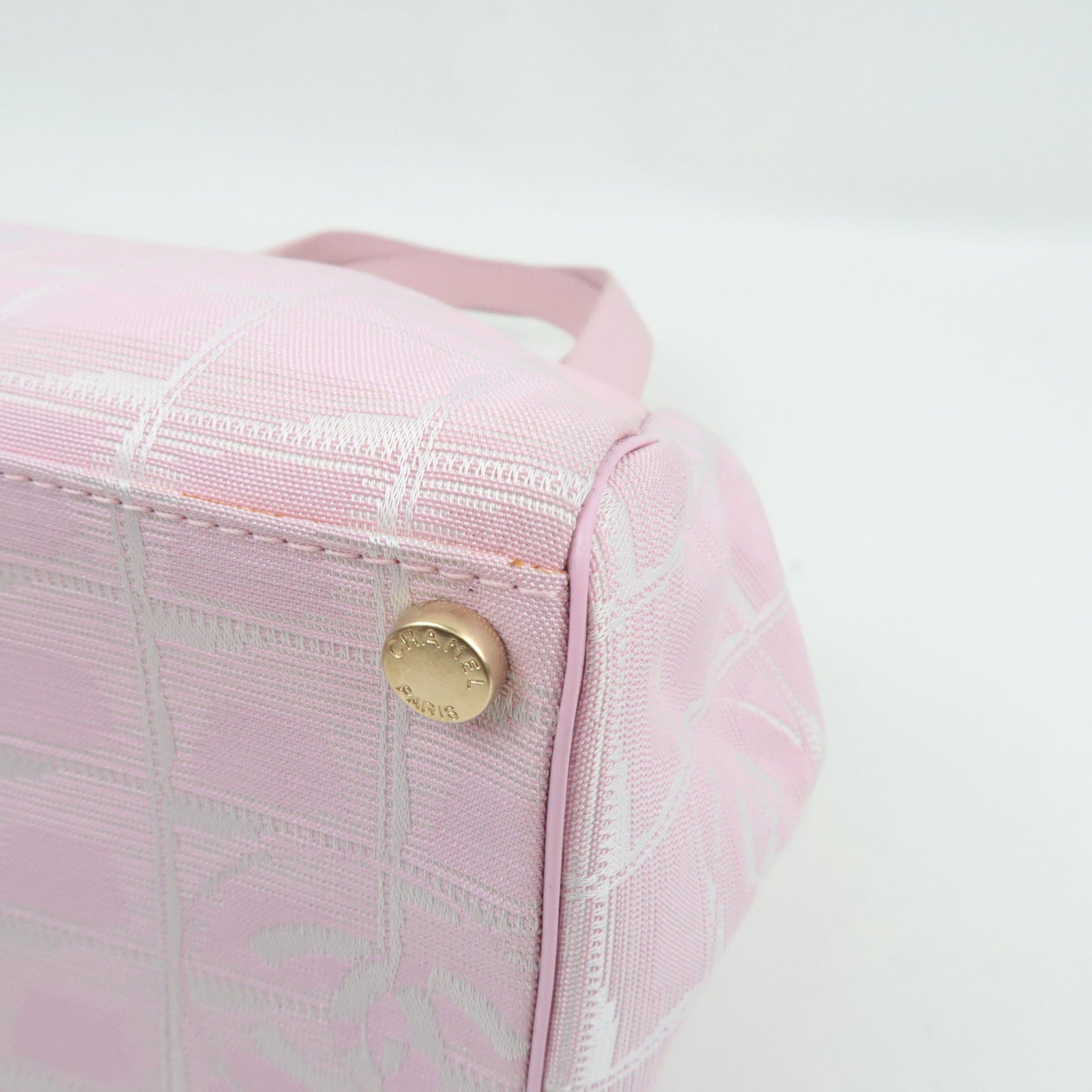 CHANEL New Travel Line Tote Bag Nylon Jacquard Leather Pink A20518 8051845 *Dust Bag