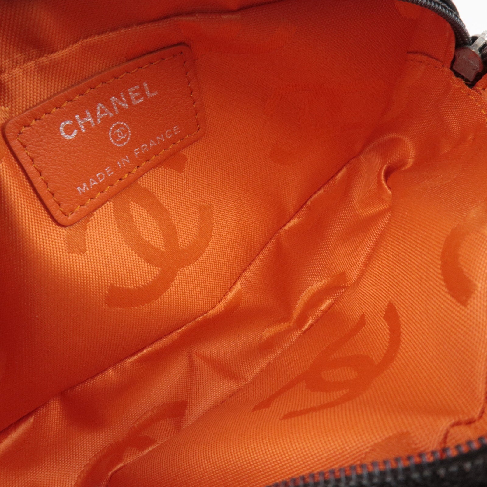 CHANEL Cambon Line Matelasse Pouch Lambskin Leather Dark Brown 10388472 *Guarantee Card