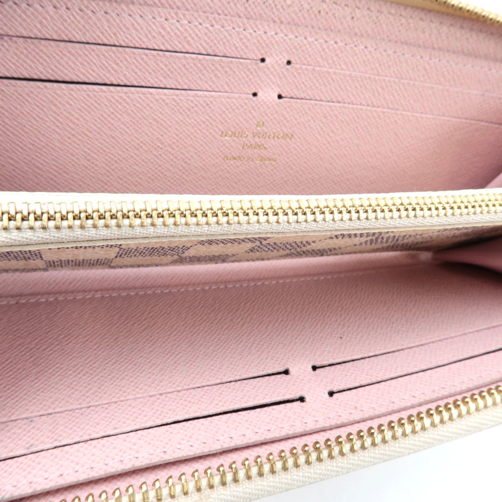 Louis Vuitton Damier Azur Portefeuille Clemence Long Wallet Rose Ballerine N61264 GI1138 *Box, Dust bag