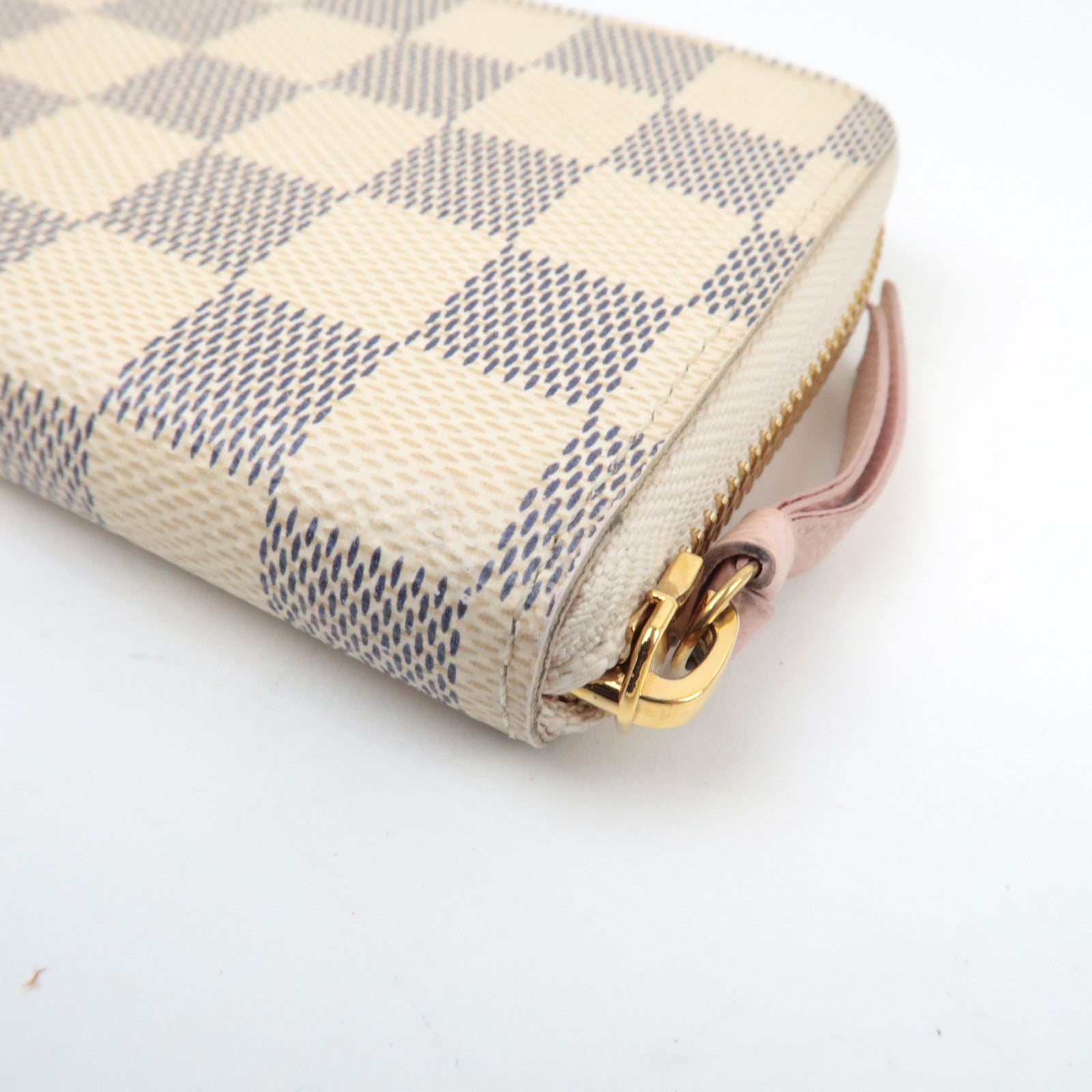 Louis Vuitton Damier Azur Portefeuille Clemence Long Wallet Rose Ballerine N61264 GI1138 *Box, Dust bag