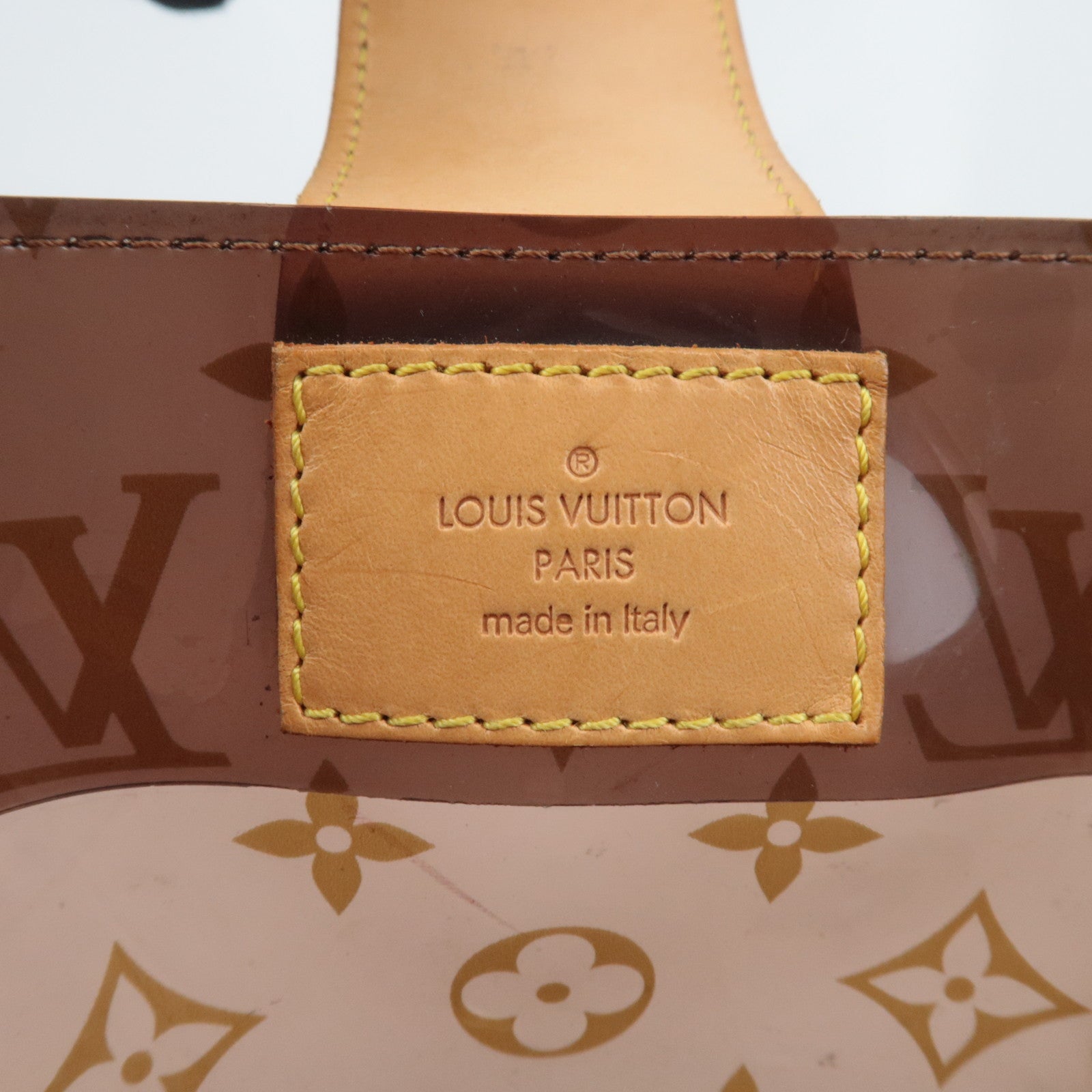 Louis Vuitton Monogram Vinyl Neo Cabas Ambre MM Tote Bag Vinyl Brown M92504 CE0064 *Keys, Crochette