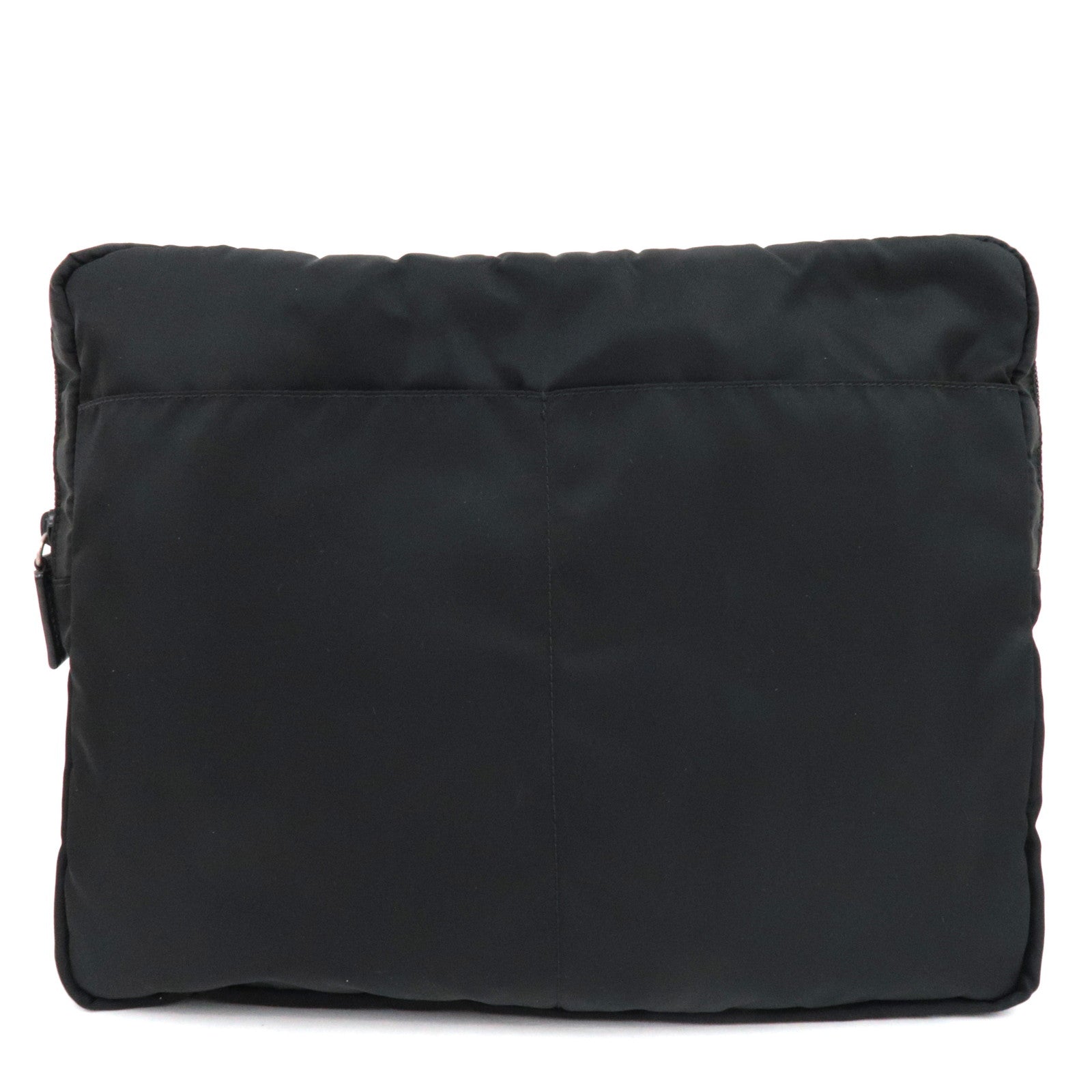 PRADA Laptop Case Clutch Bag Bag In Bag Nylon Leather Black