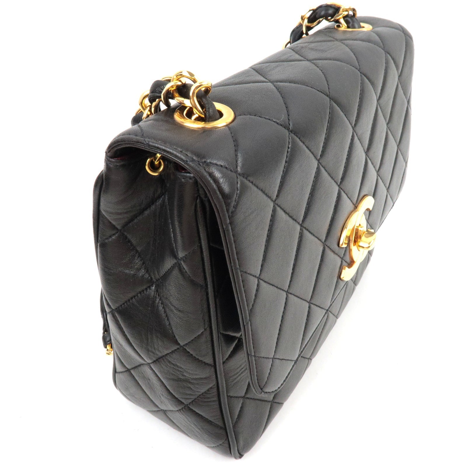 CHANEL Big Coco Matelasse Chain Shoulder Bag Lambskin Black *Dust bag, G card