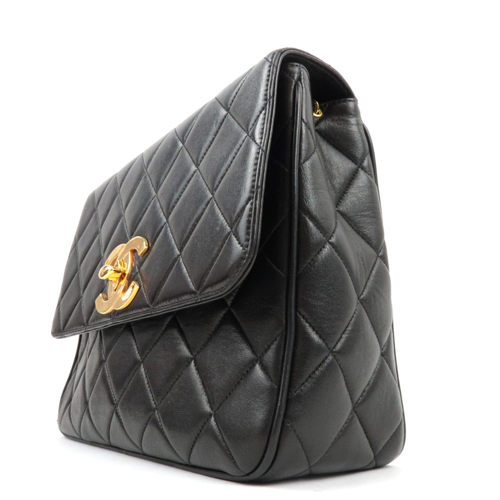 CHANEL Big Coco Matelasse Chain Shoulder Bag Lambskin Black *Dust bag, G card