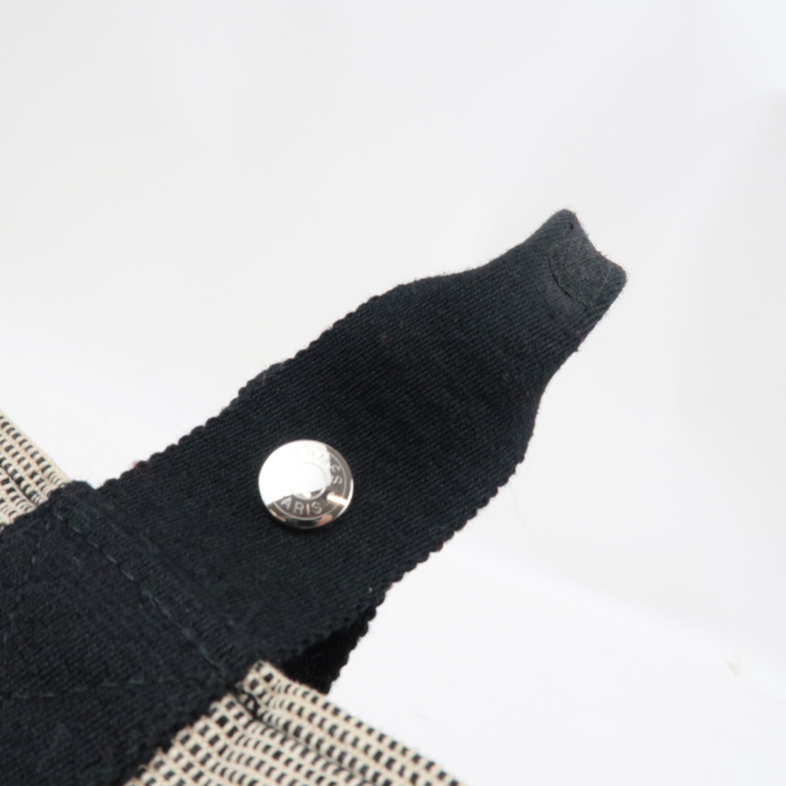 HERMES Saxo PM Hand bag Toile H Beige Black