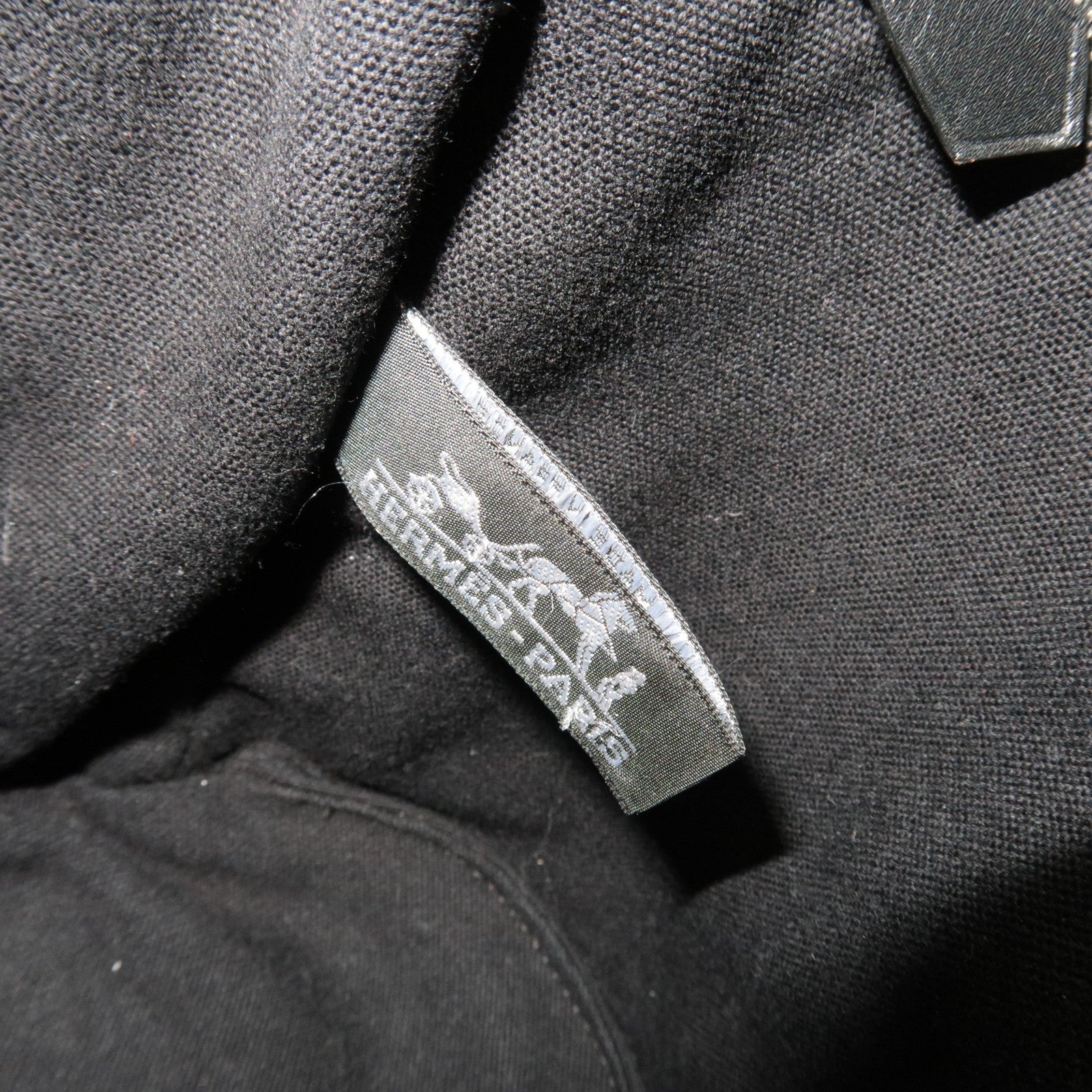 HERMES Saxo PM Hand bag Toile H Beige Black