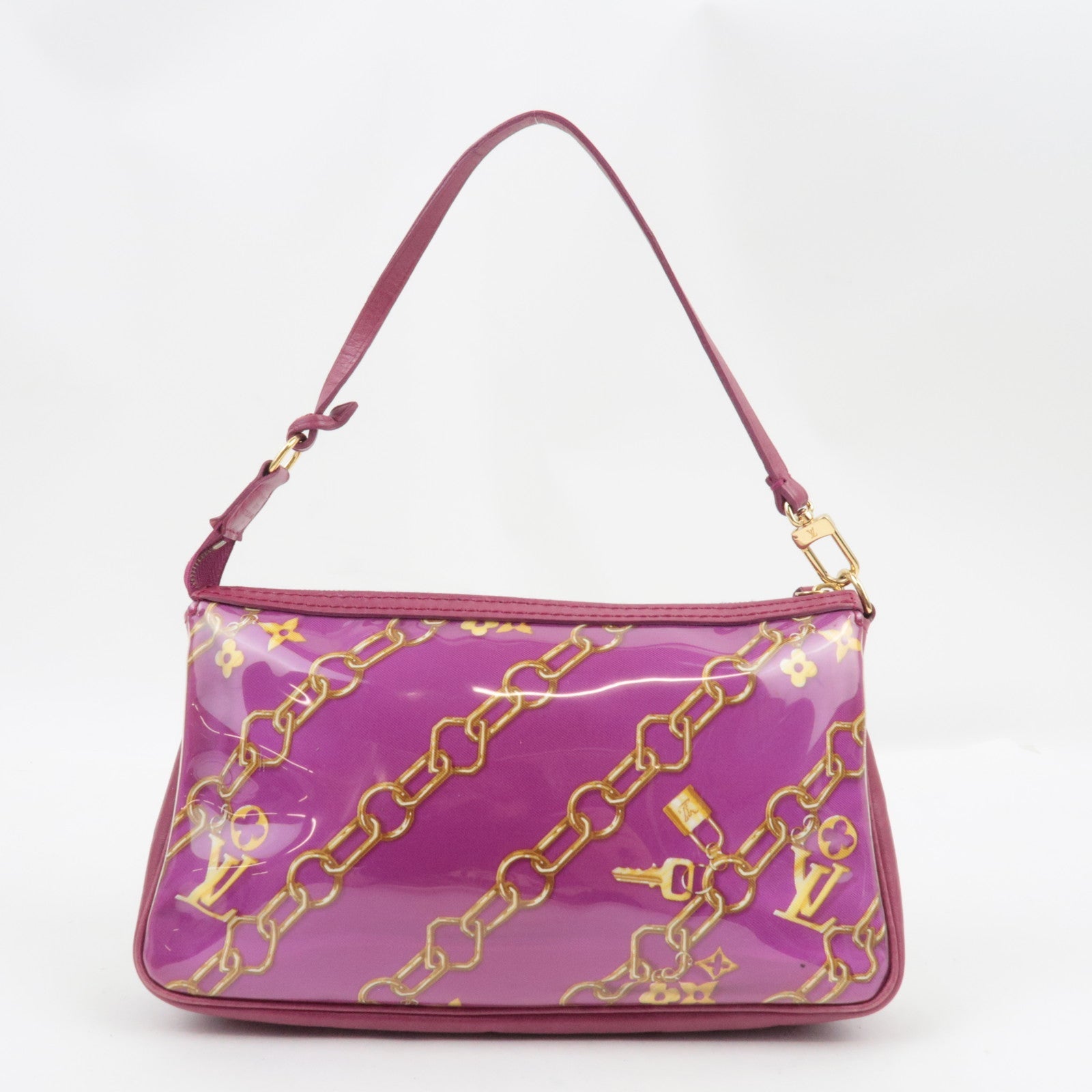 Louis Vuitton Monogram Charm Pochette Accessoires Handbag Fuchsia M95160 VI0026