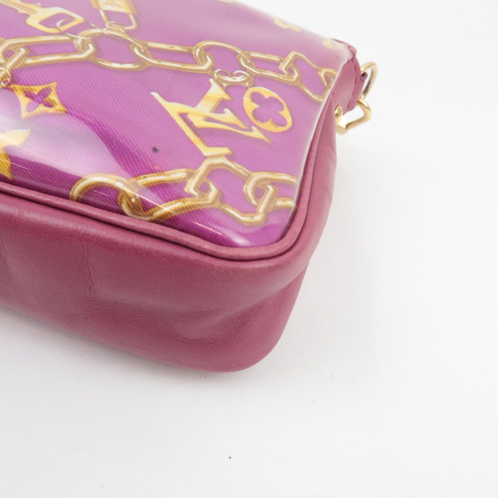 Louis Vuitton Monogram Charm Pochette Accessoires Handbag Fuchsia M95160 VI0026
