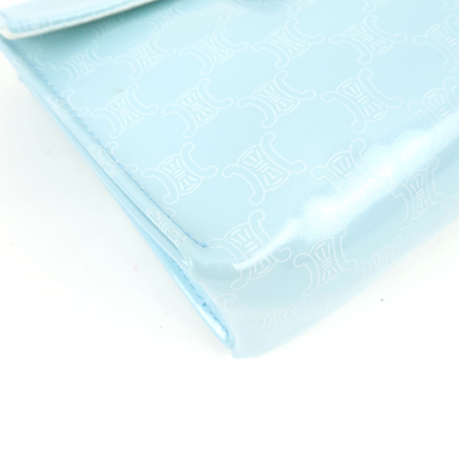 CELINE Macadam Cosmetic Pouch Novelty Vinyl Light Blue