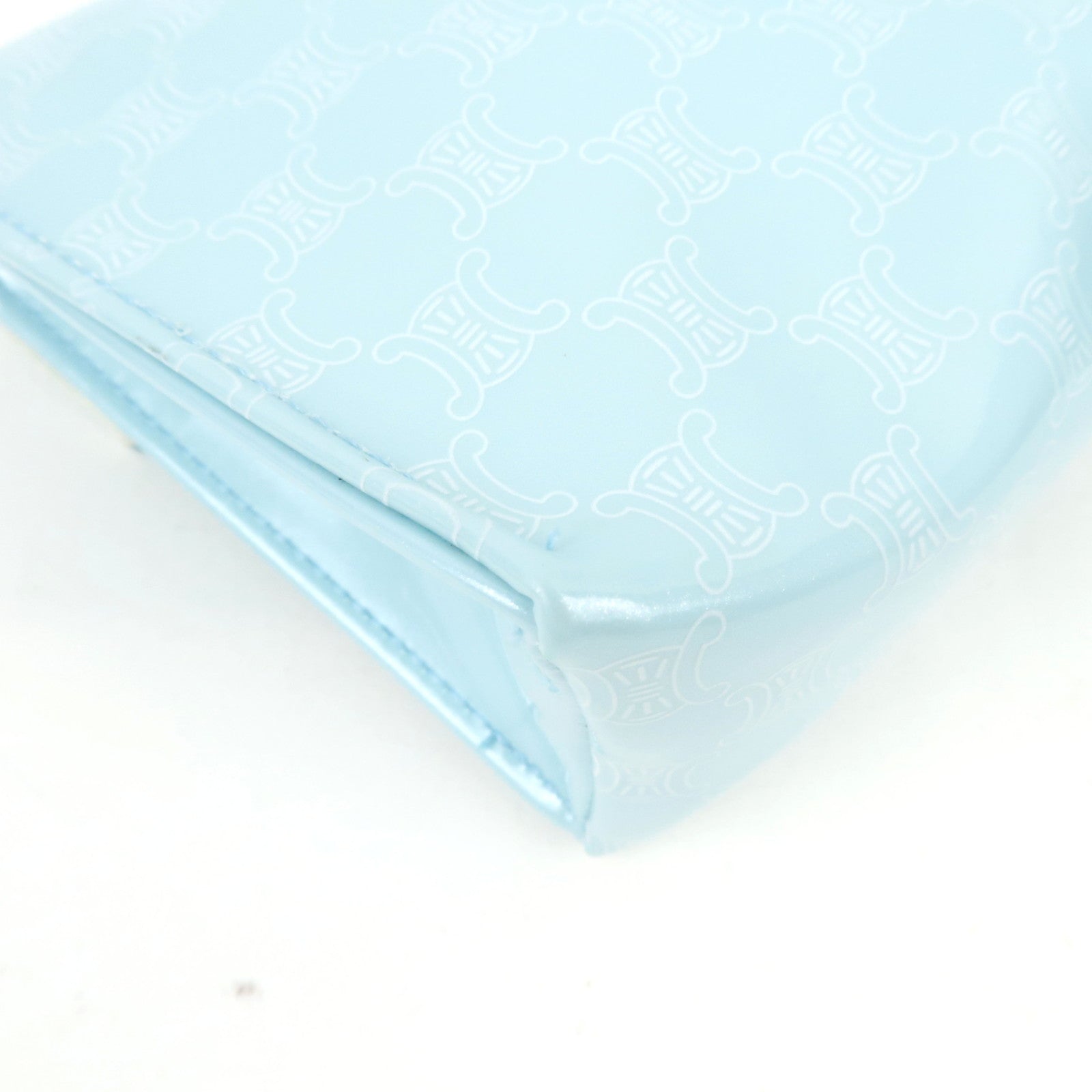 CELINE Macadam Cosmetic Pouch Novelty Vinyl Light Blue