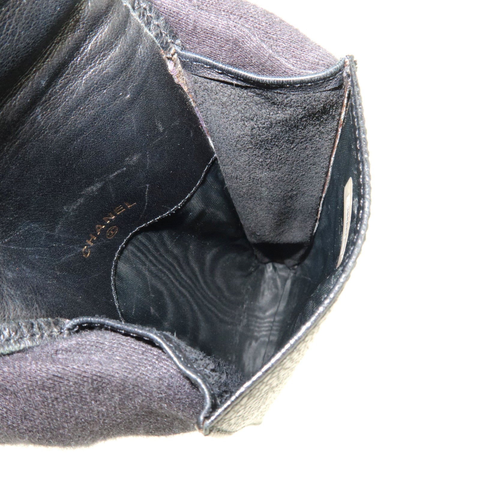 CHANEL Cocomark Glasses Case Caviar Skin Black 3086616