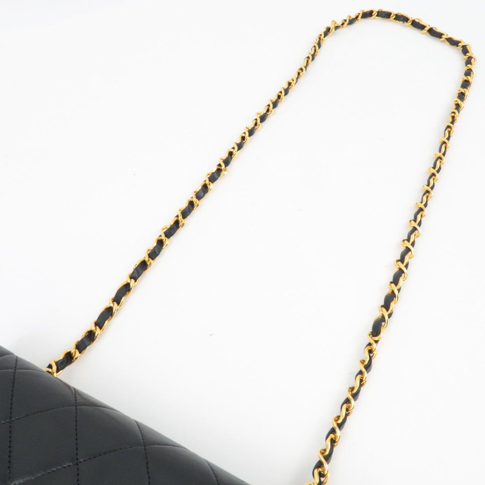 CHANEL Matelasse Chain Shoulder Bag Lambskin Black 1796686