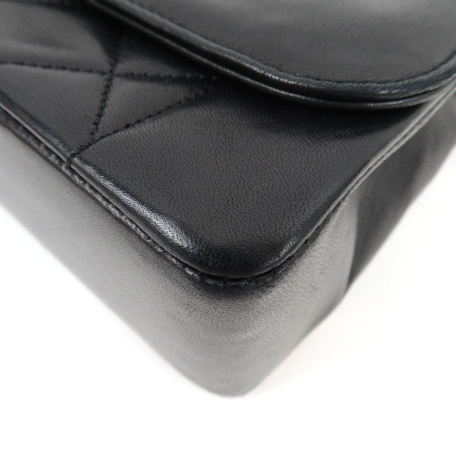 CHANEL Matelasse Chain Shoulder Bag Lambskin Black 1796686