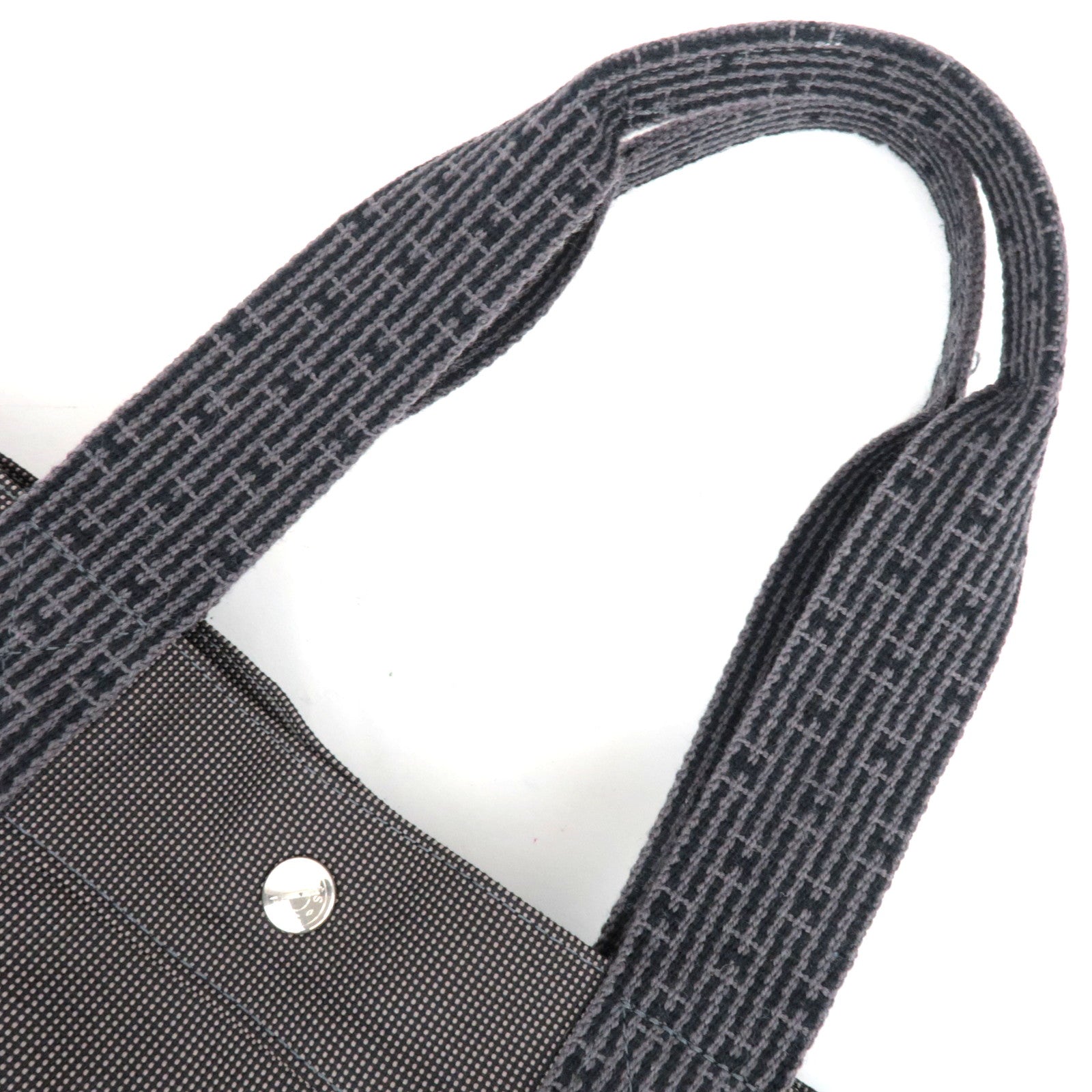 HERMES Her Line GM Tote Bag Canvas Gray