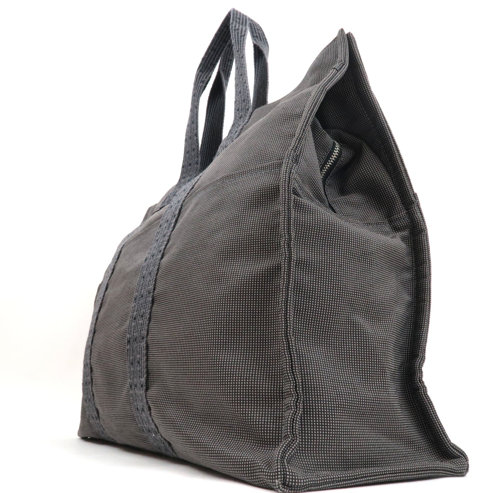 HERMES Her Line GM Tote Bag Canvas Gray