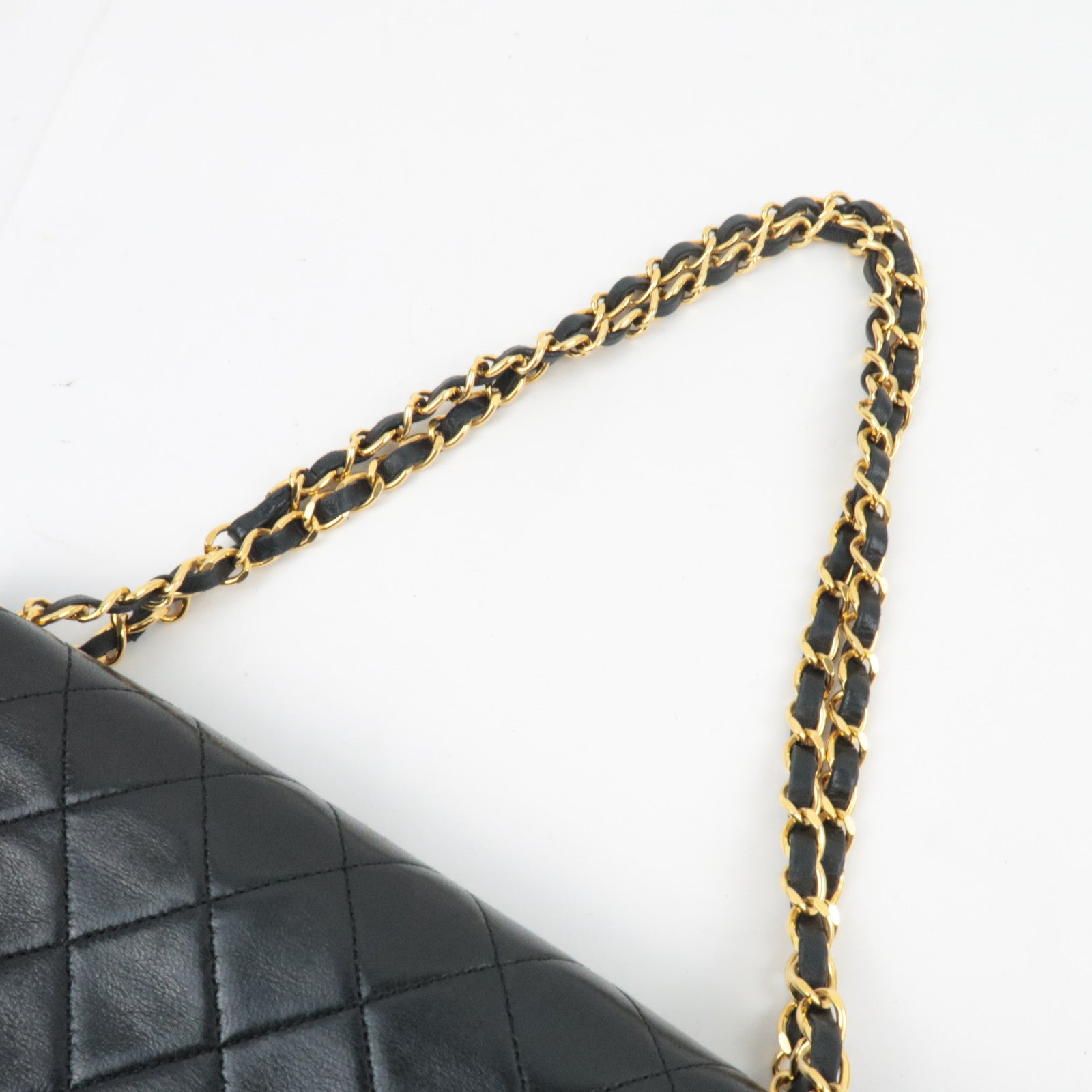 CHANEL Matelasse Double Chain Shoulder Bag Lambskin Black 1439244 *Dust Bag, G Card