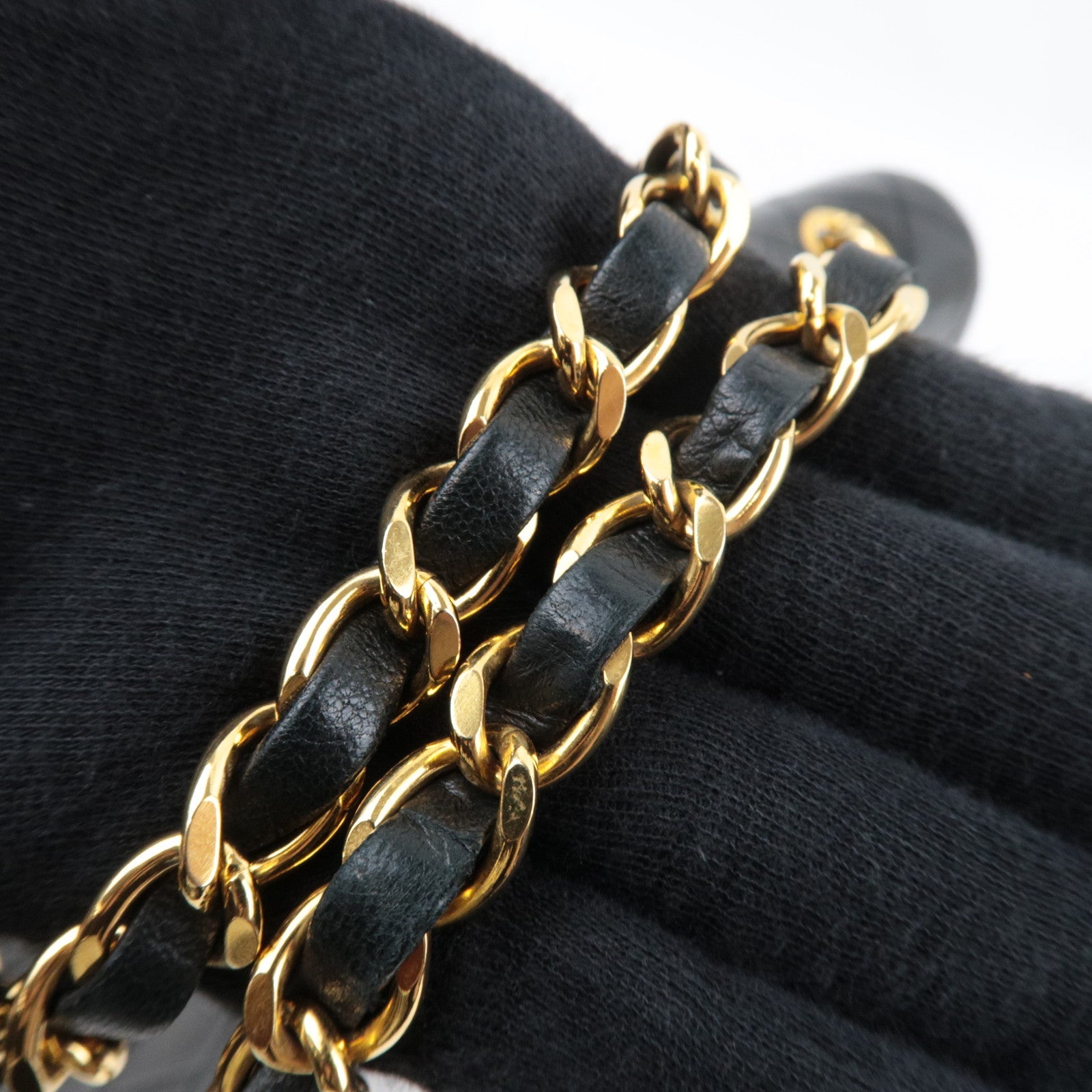 CHANEL Matelasse Double Chain Shoulder Bag Lambskin Black 1439244 *Dust Bag, G Card