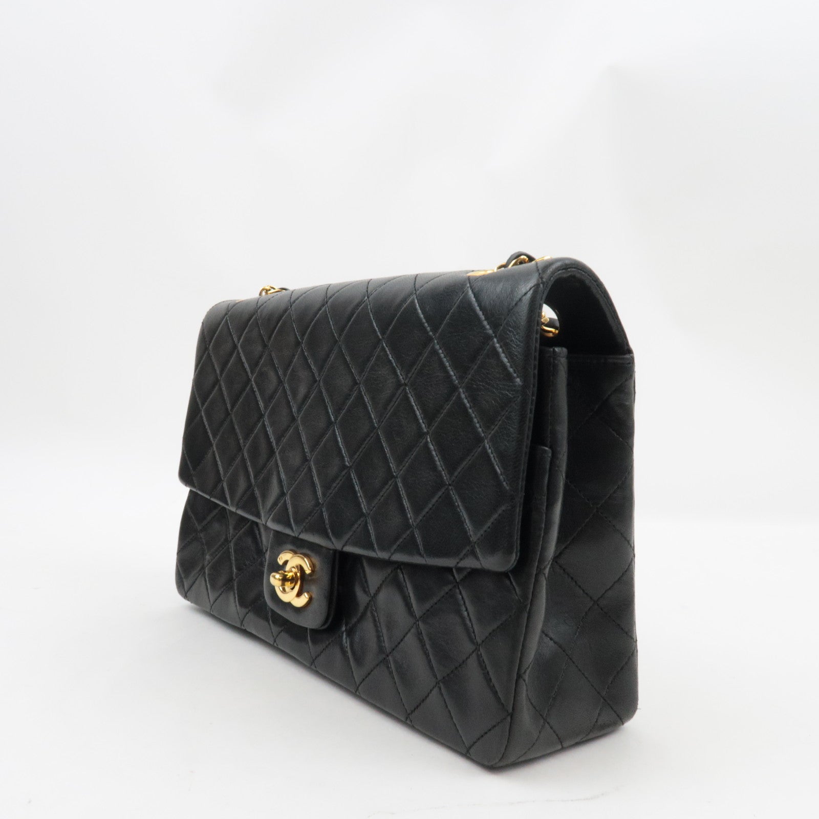 CHANEL Matelasse Double Chain Shoulder Bag Lambskin Black 1439244 *Dust Bag, G Card