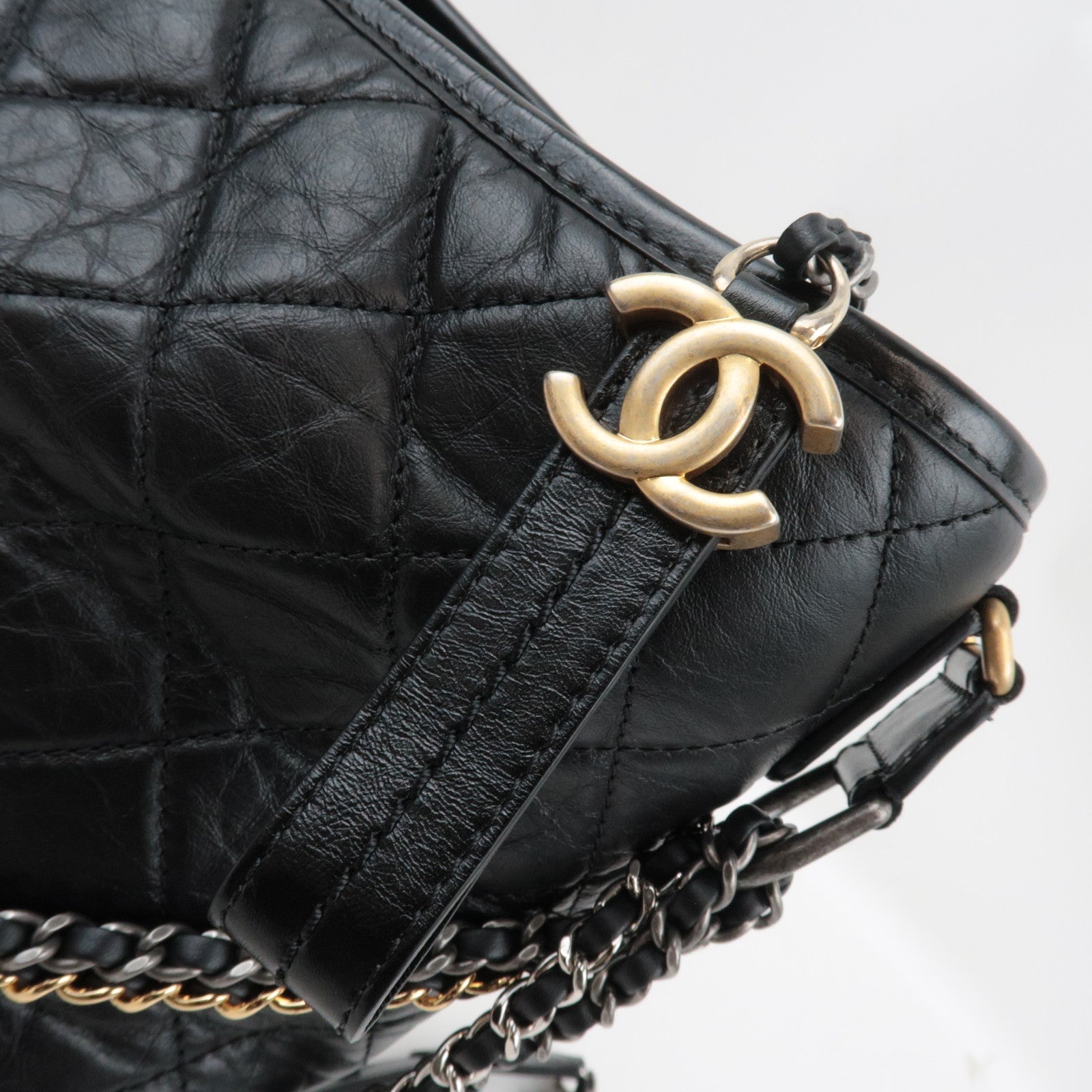 CHANEL Gabrielle Large Hobo Bag Calf Black A93825 24577060 *Dust Bag, G Card