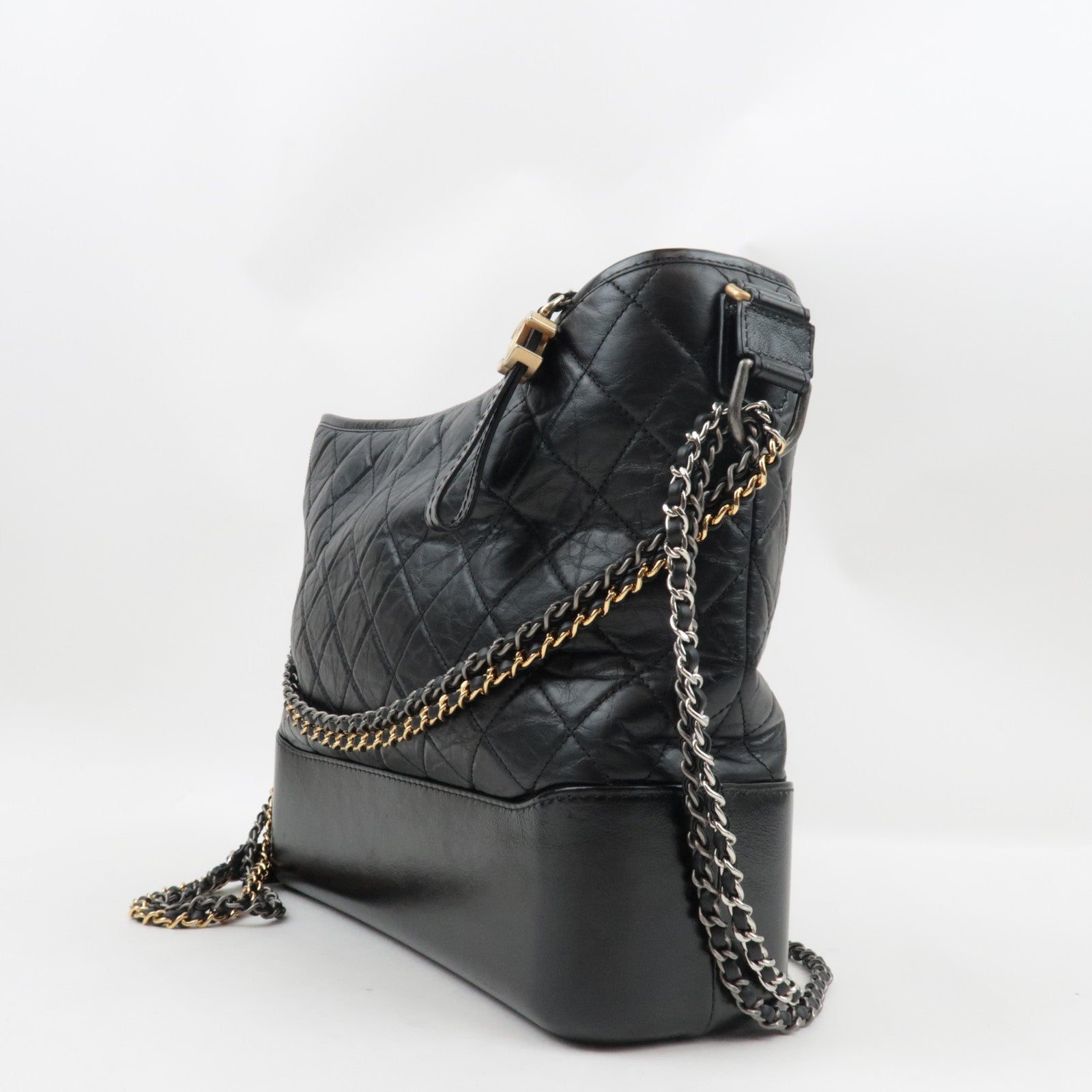 CHANEL Gabrielle Large Hobo Bag Calf Black A93825 24577060 *Dust Bag, G Card