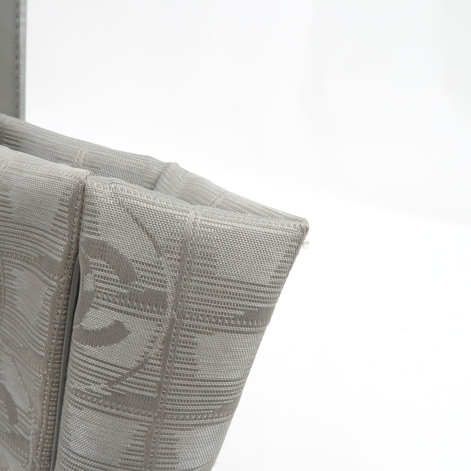 CHANEL New Travel Line Tote PM Nylon Jacquard Leather Silver A20457 8626889 *G Card