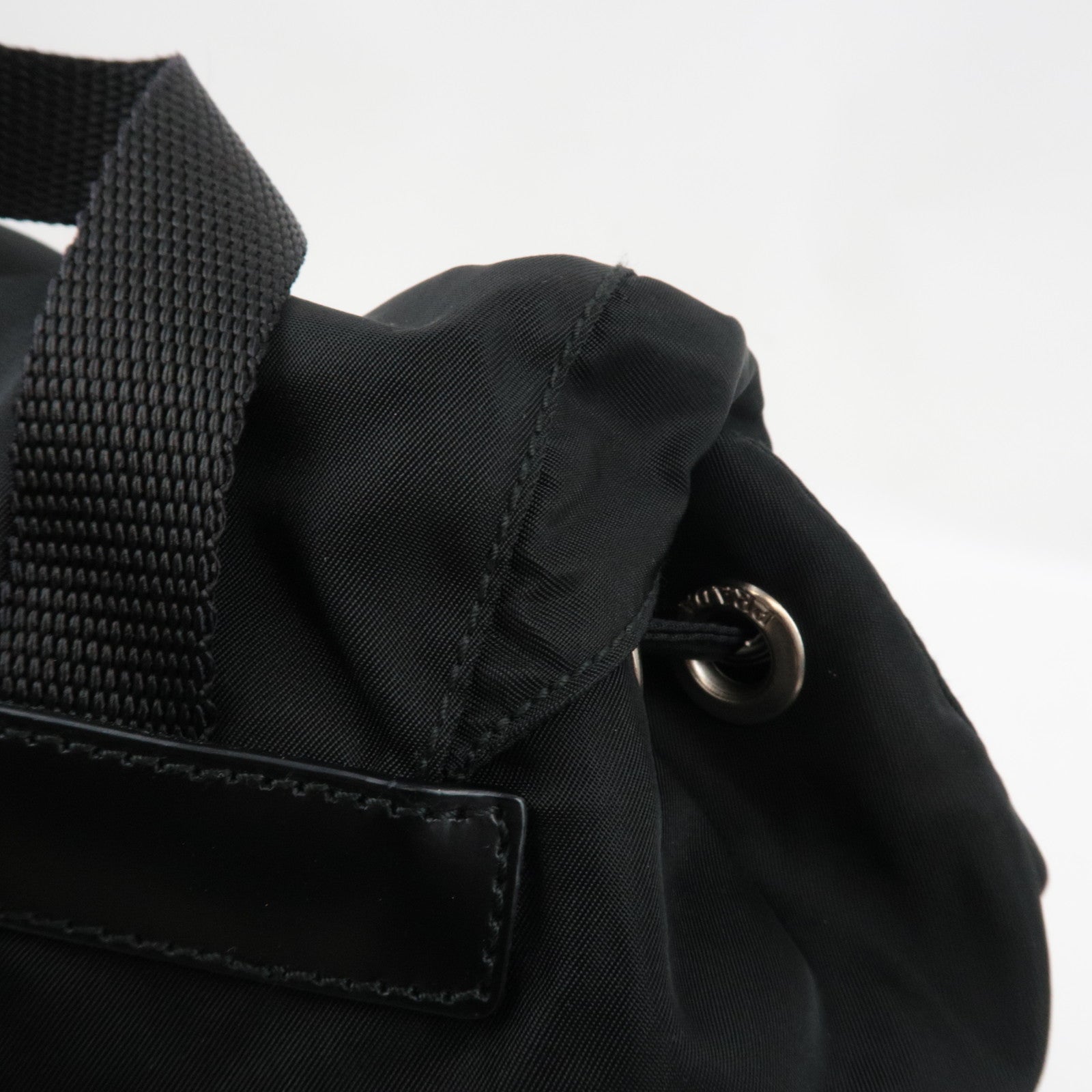 PRADA Backpack Nylon Leather Black B6677 *Guarantee card