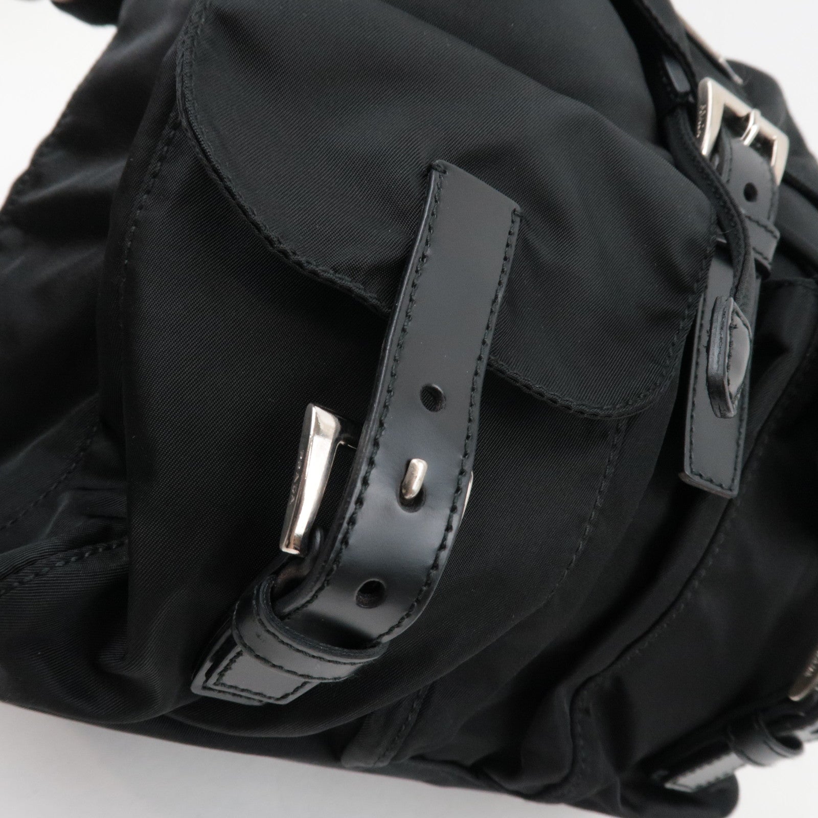 PRADA Backpack Nylon Leather Black B6677 *Guarantee card