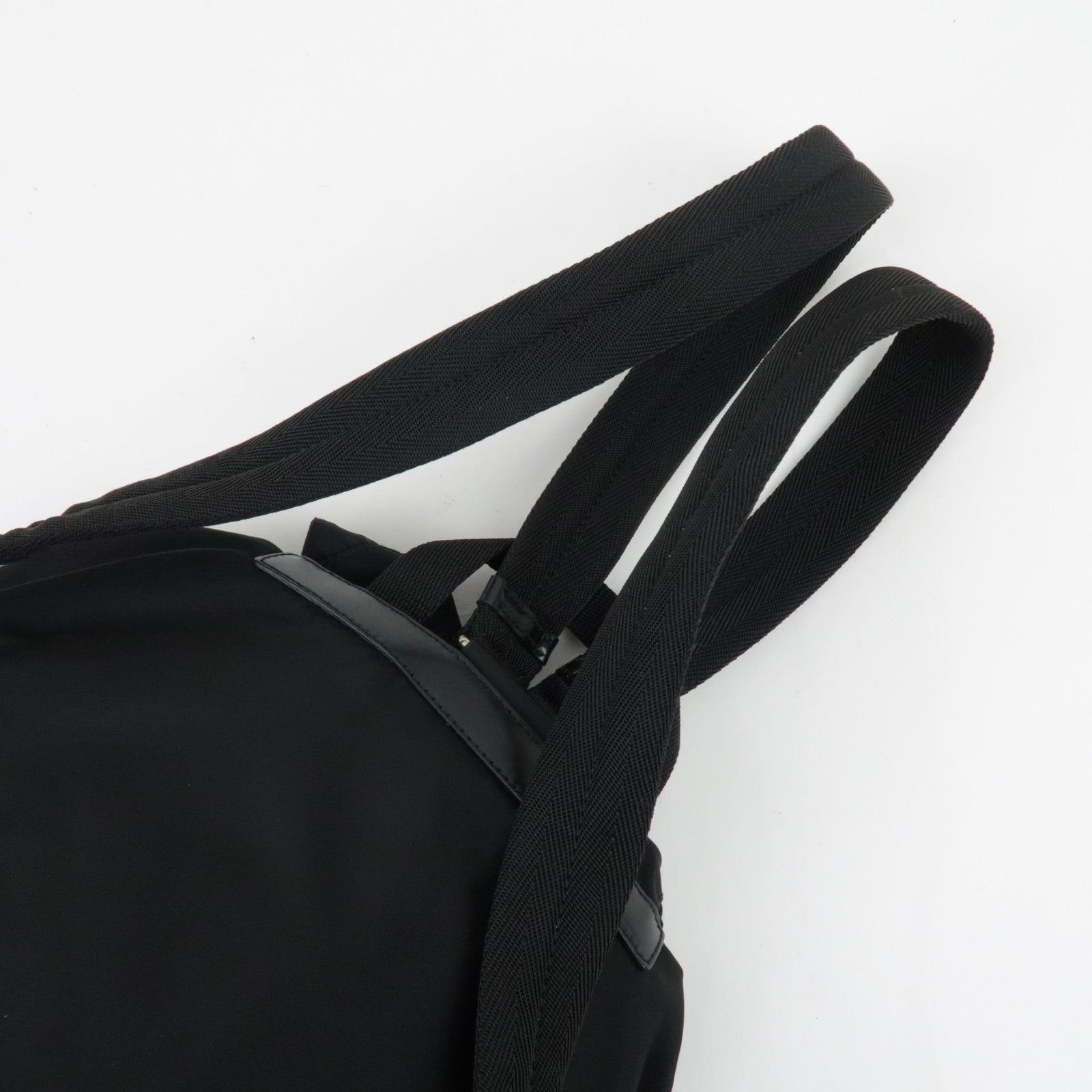 PRADA Backpack Nylon Leather Black B6677 *Guarantee card