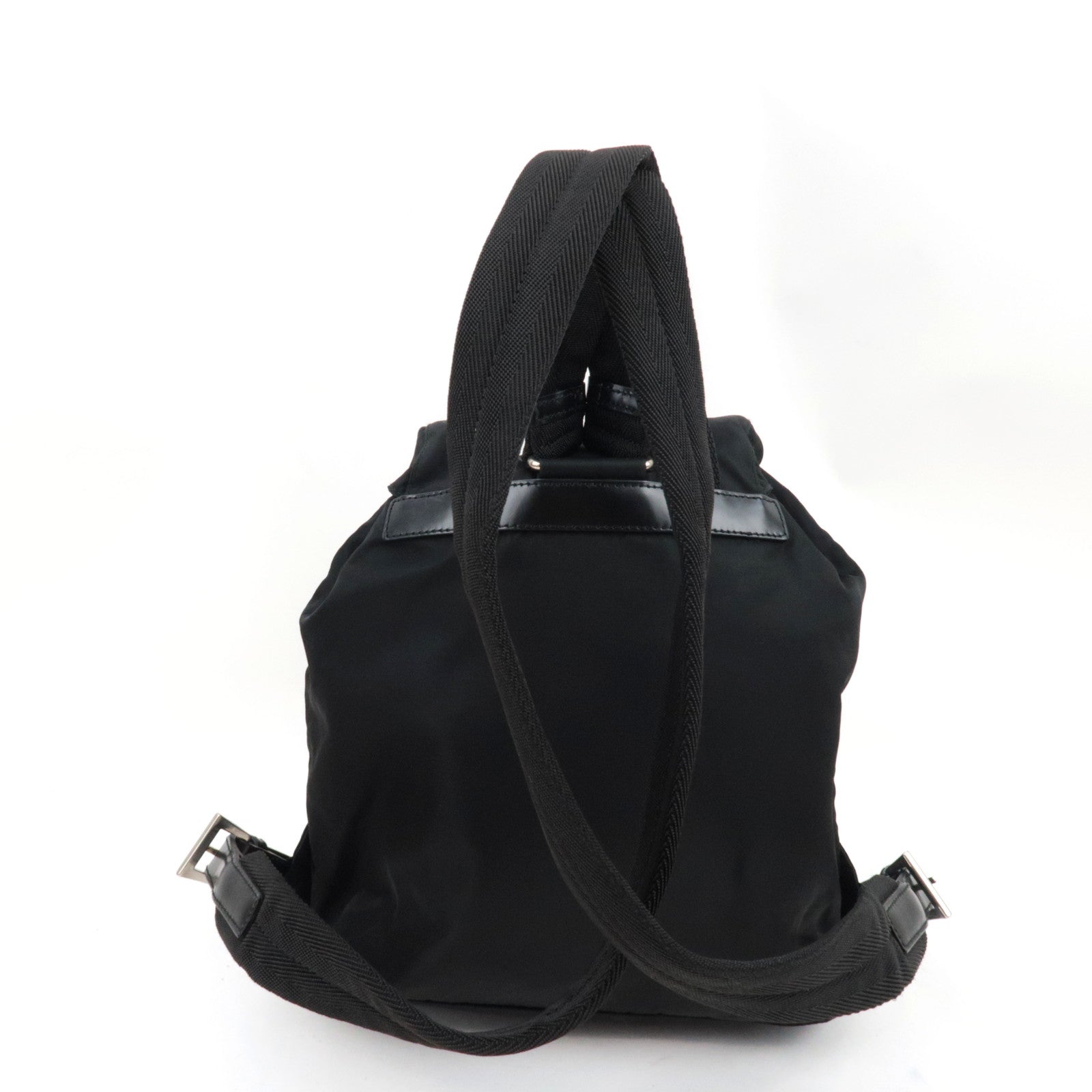 PRADA Backpack Nylon Leather Black B6677 *Guarantee card