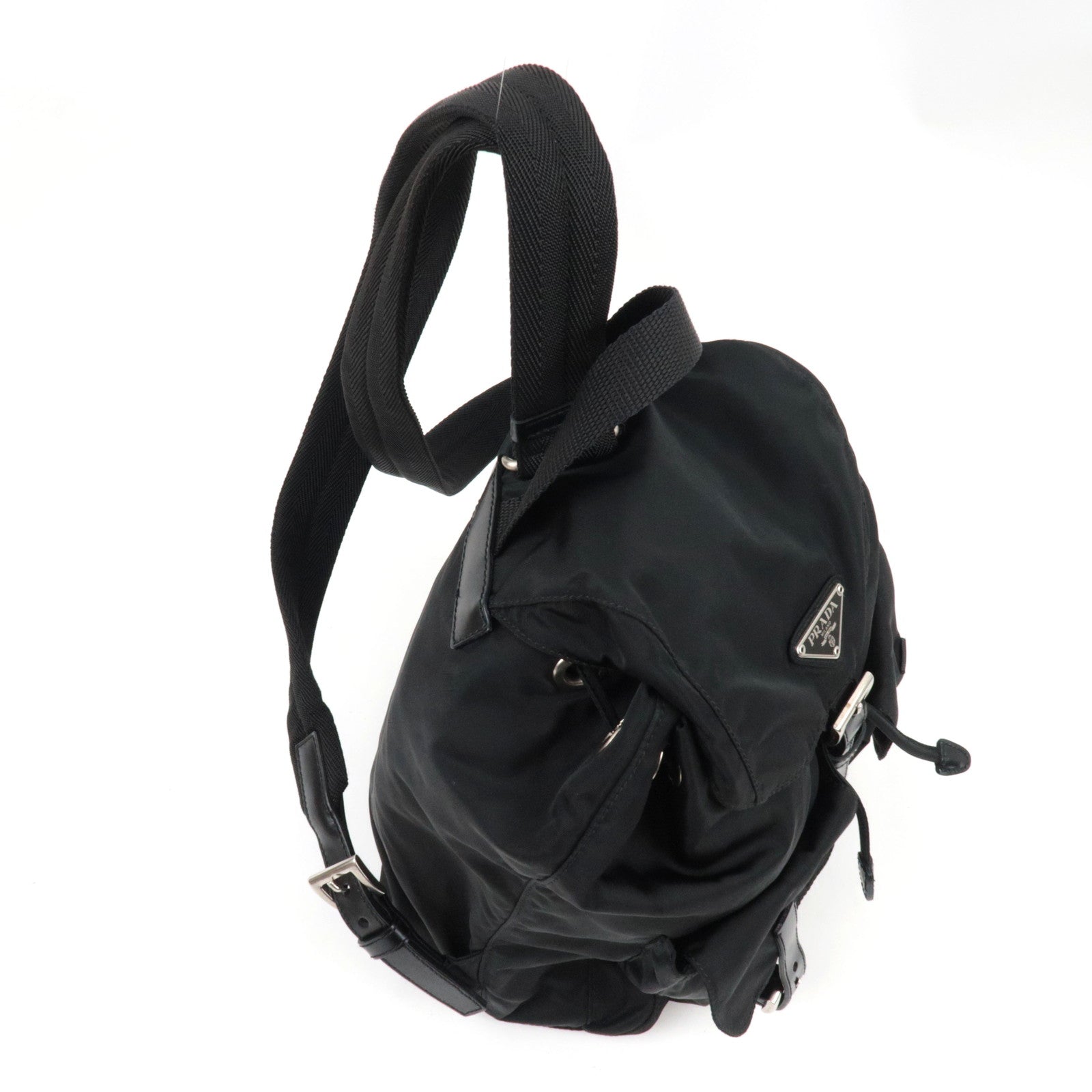 PRADA Backpack Nylon Leather Black B6677 *Guarantee card