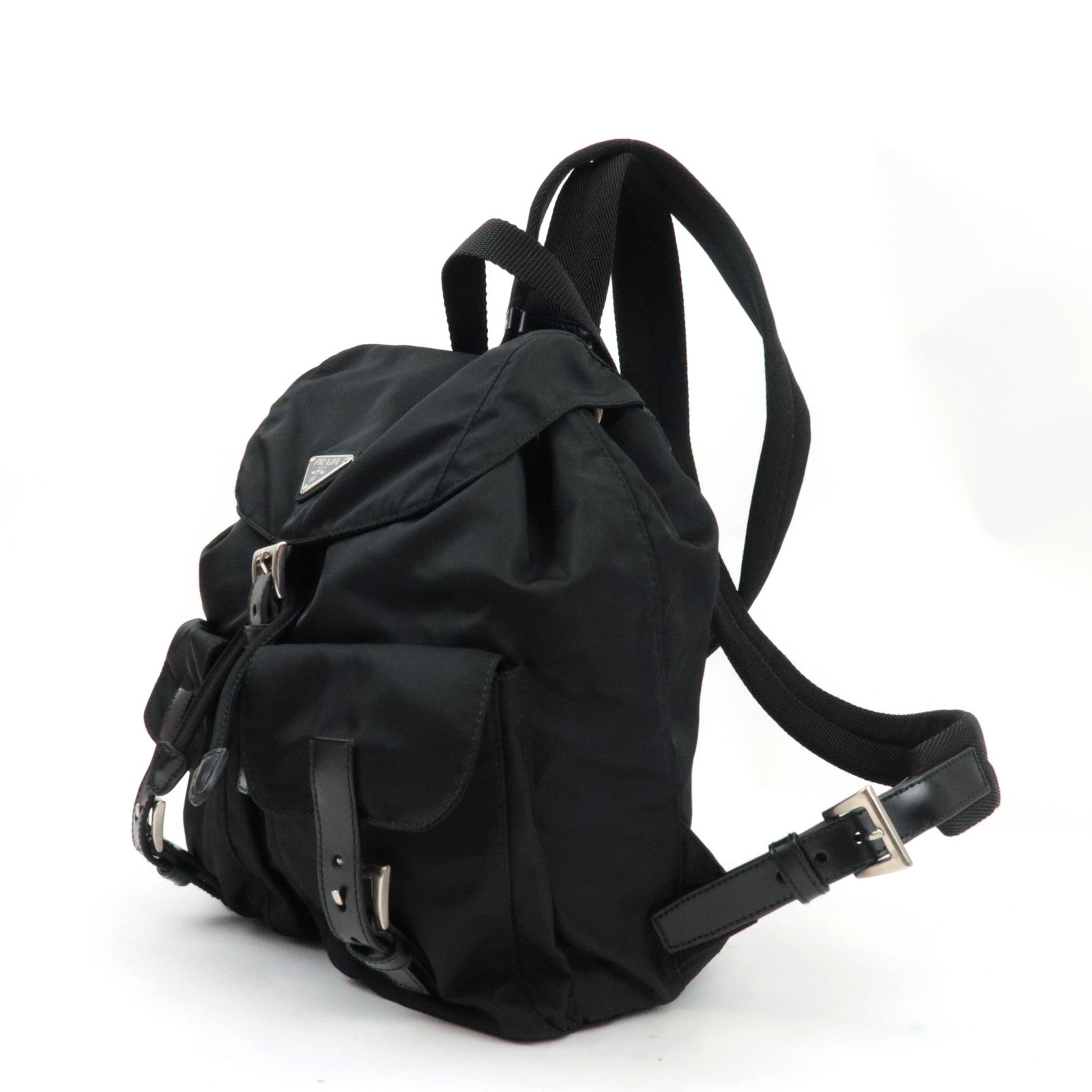 PRADA Backpack Nylon Leather Black B6677 *Guarantee card