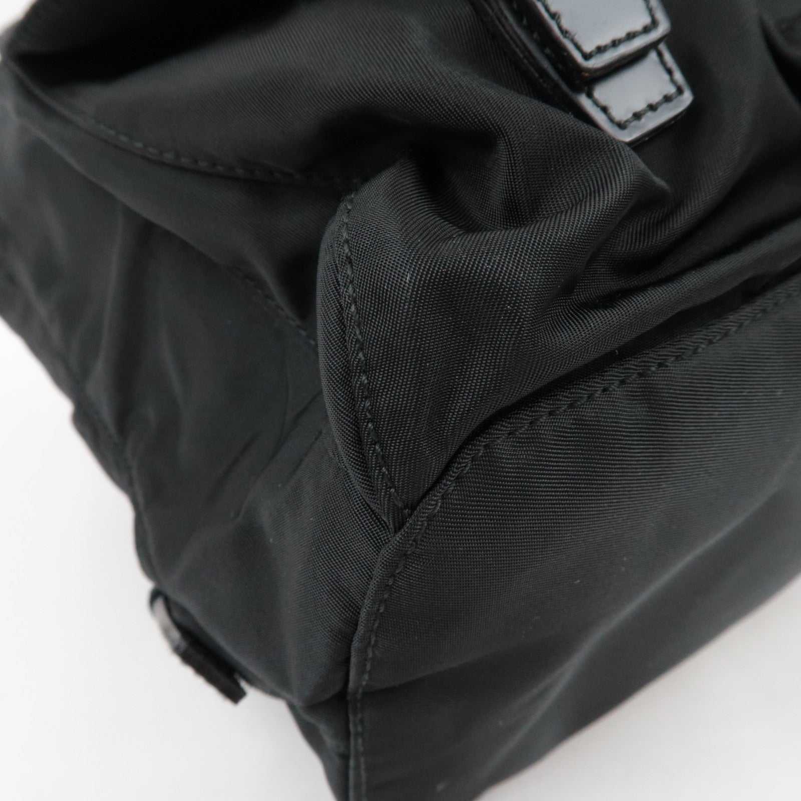 PRADA Backpack Nylon Leather Black B6677 *Guarantee card