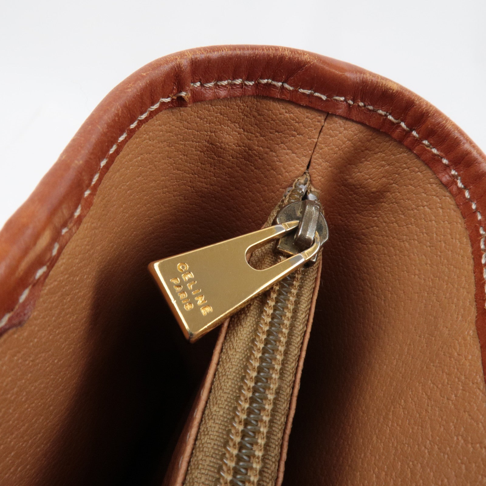 CELINE Macadam Tote Bag PVC Leather Brown