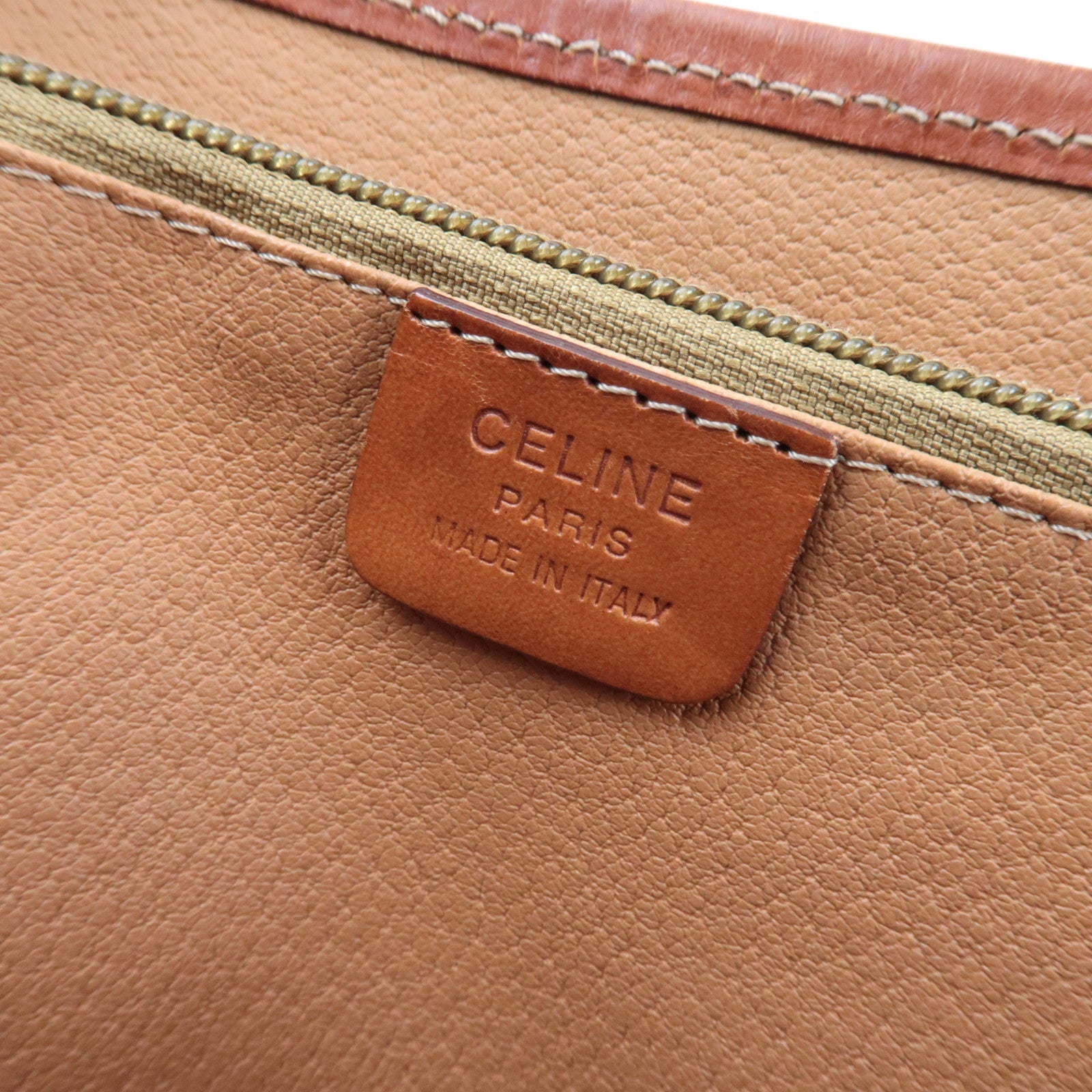 CELINE Macadam Tote Bag PVC Leather Brown