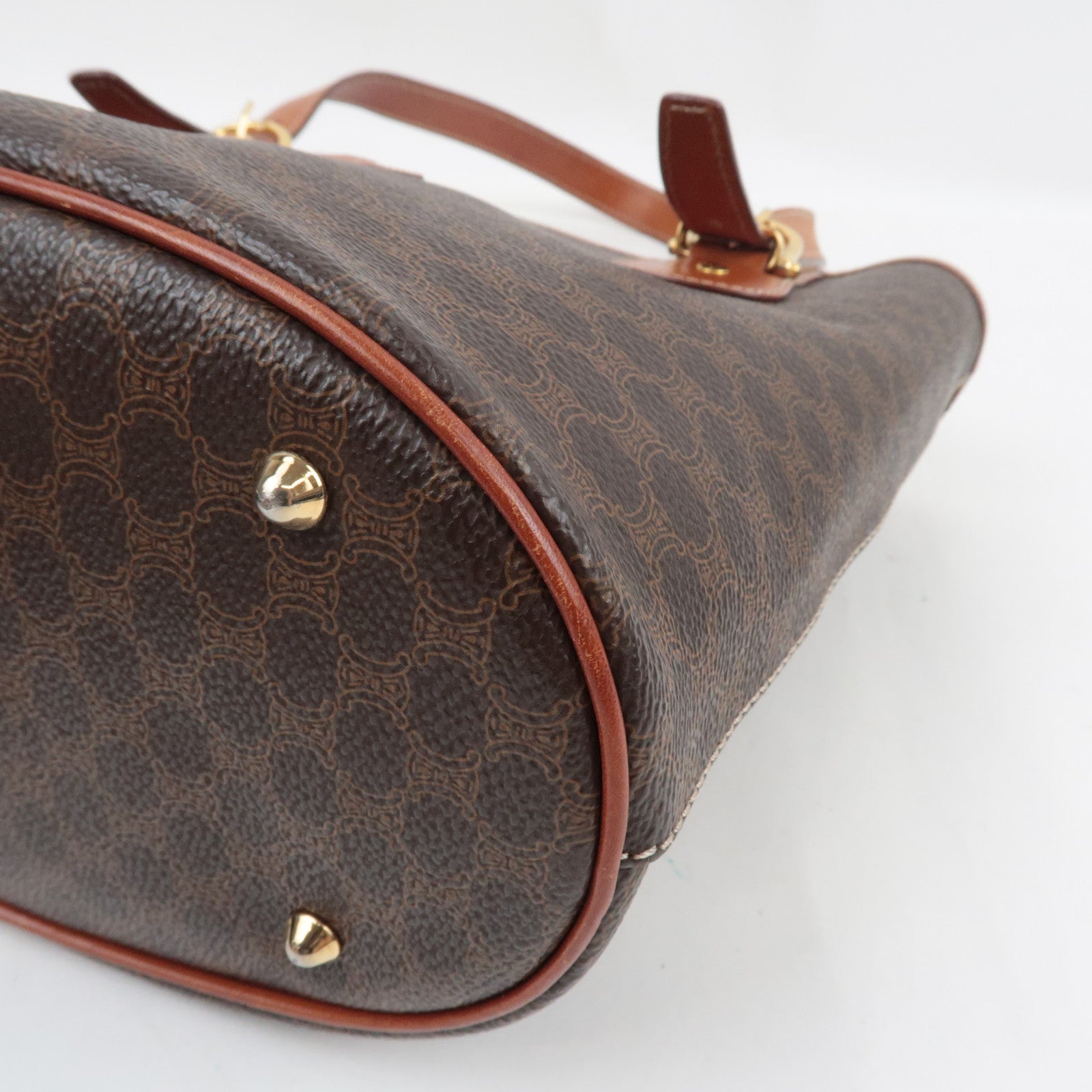 CELINE Macadam Tote Bag PVC Leather Brown