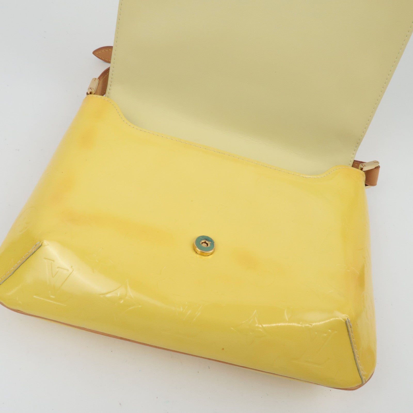Louis Vuitton Monogram Vernis Thompson Street Shoulder Bag Lime Yellow M91071 CA0939 *Dust bag