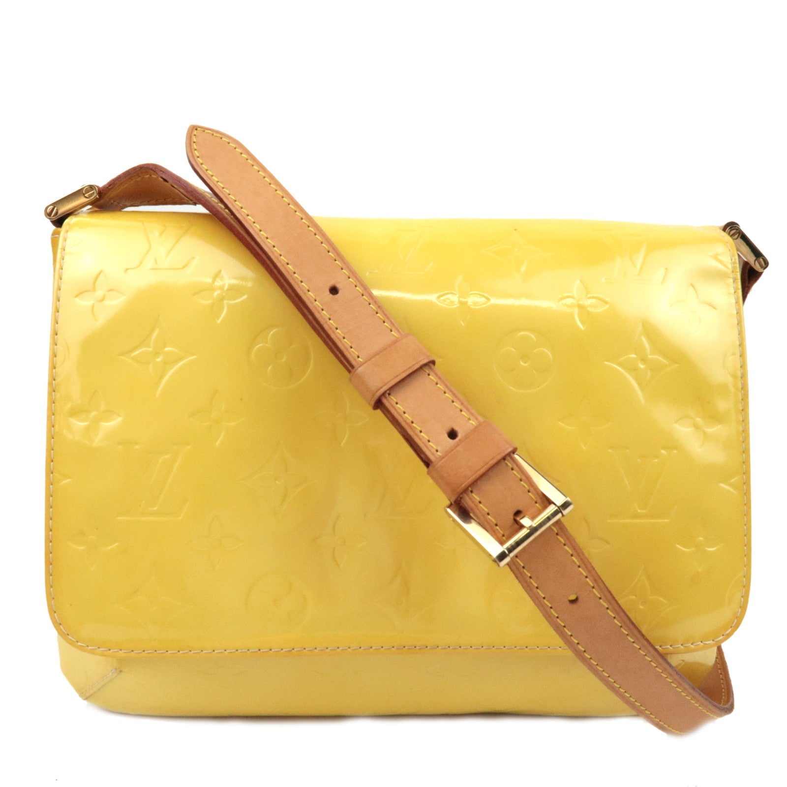 Louis Vuitton Monogram Vernis Thompson Street Shoulder Bag Lime Yellow M91071 CA0939 *Dust bag76491