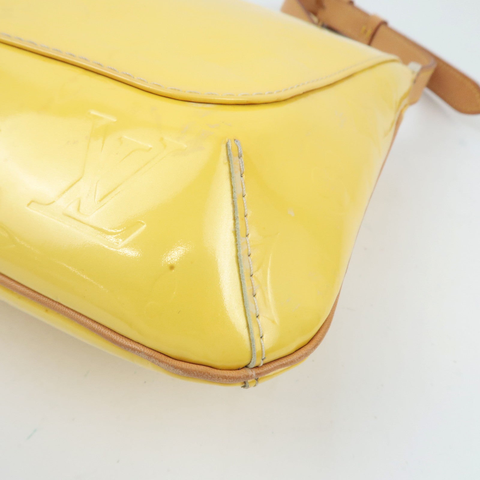 Louis Vuitton Monogram Vernis Thompson Street Shoulder Bag Lime Yellow M91071 CA0939 *Dust bag