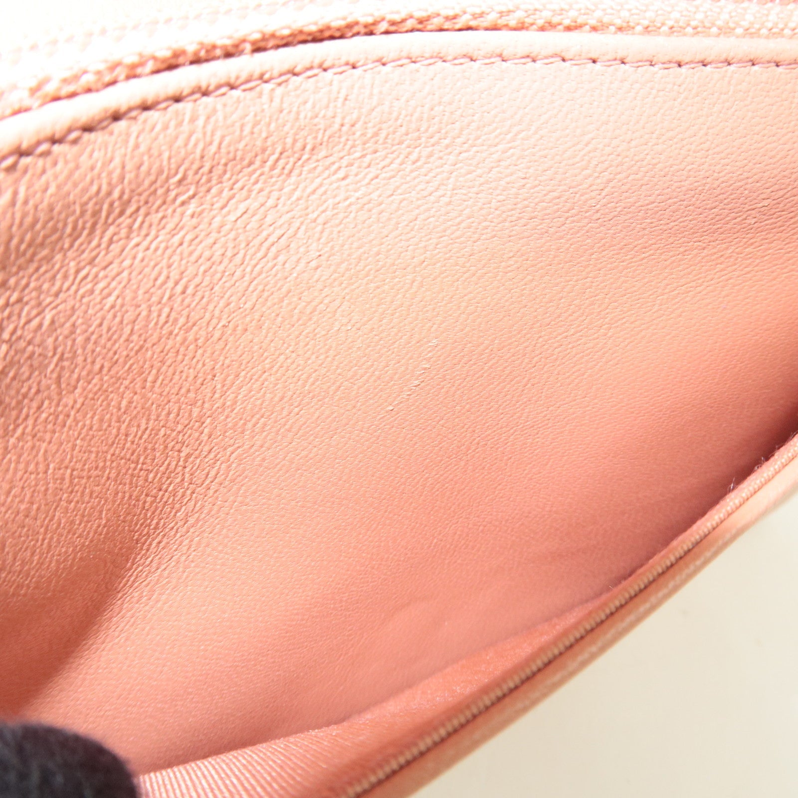 CHANEL Mademoiselle Matelasse Chain Wallet WOC Leather Pink A80972 26587340 *G card