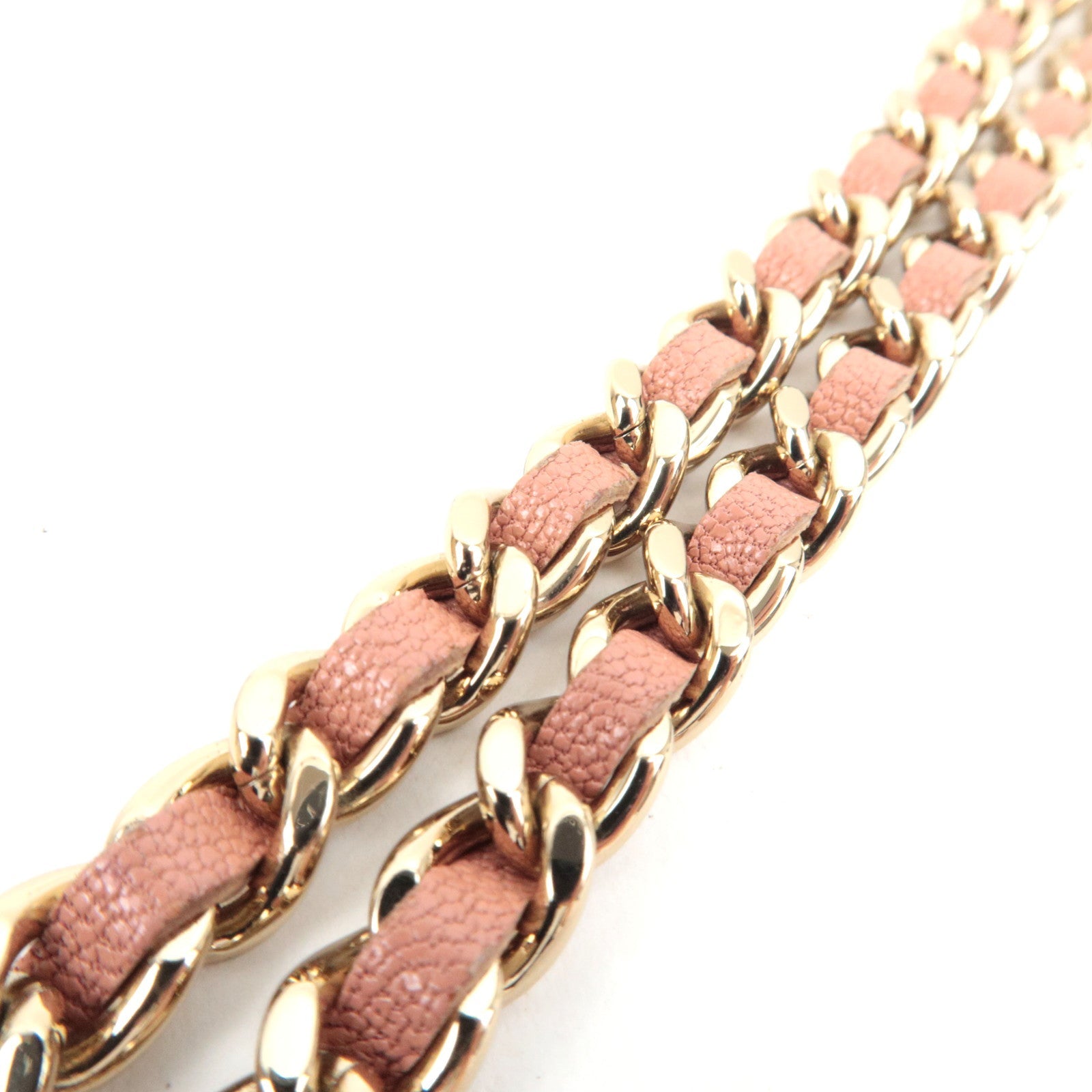 CHANEL Mademoiselle Matelasse Chain Wallet WOC Leather Pink A80972 26587340 *G card