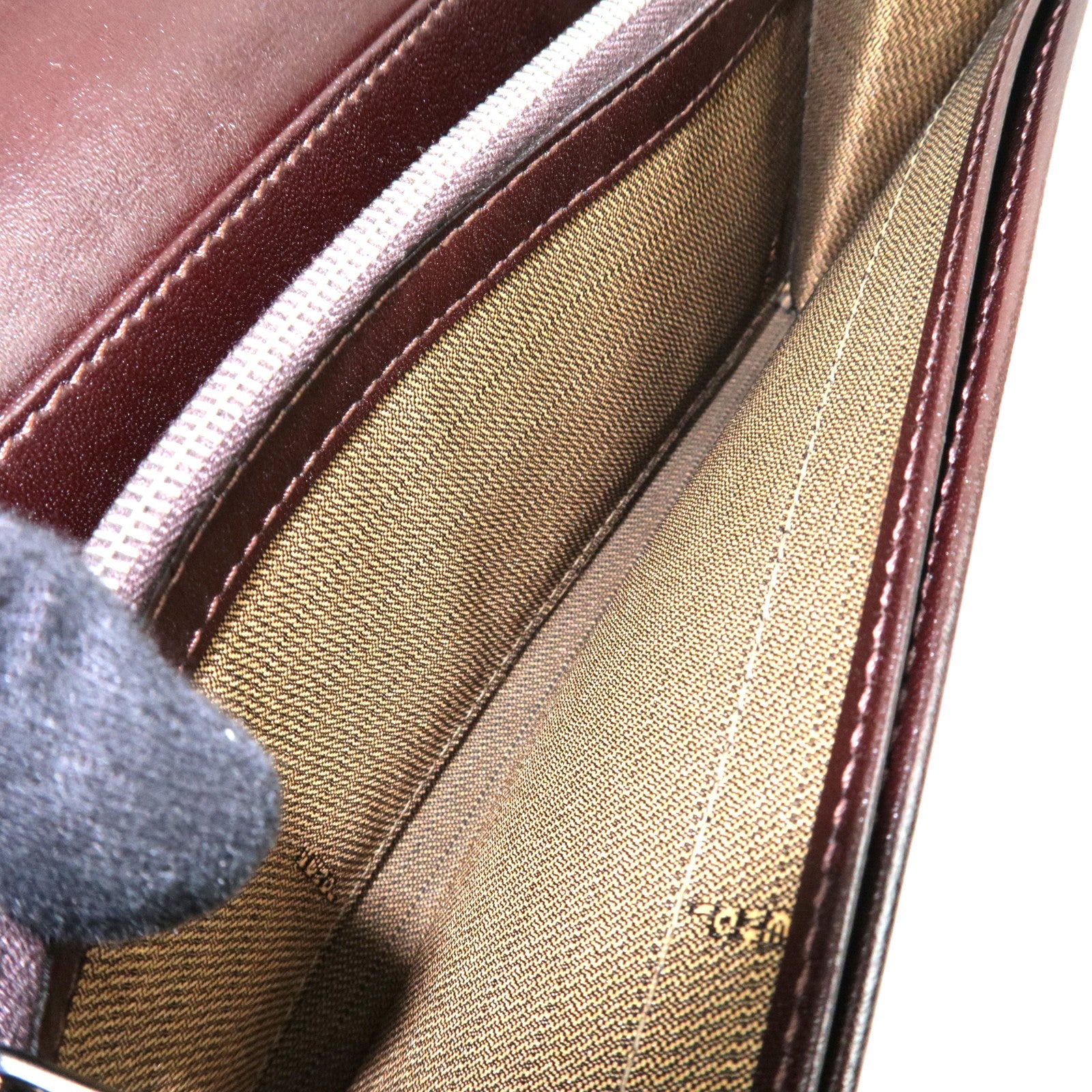 FENDI Zucca Long Wallet Khaki Black Brown 31084 *Box