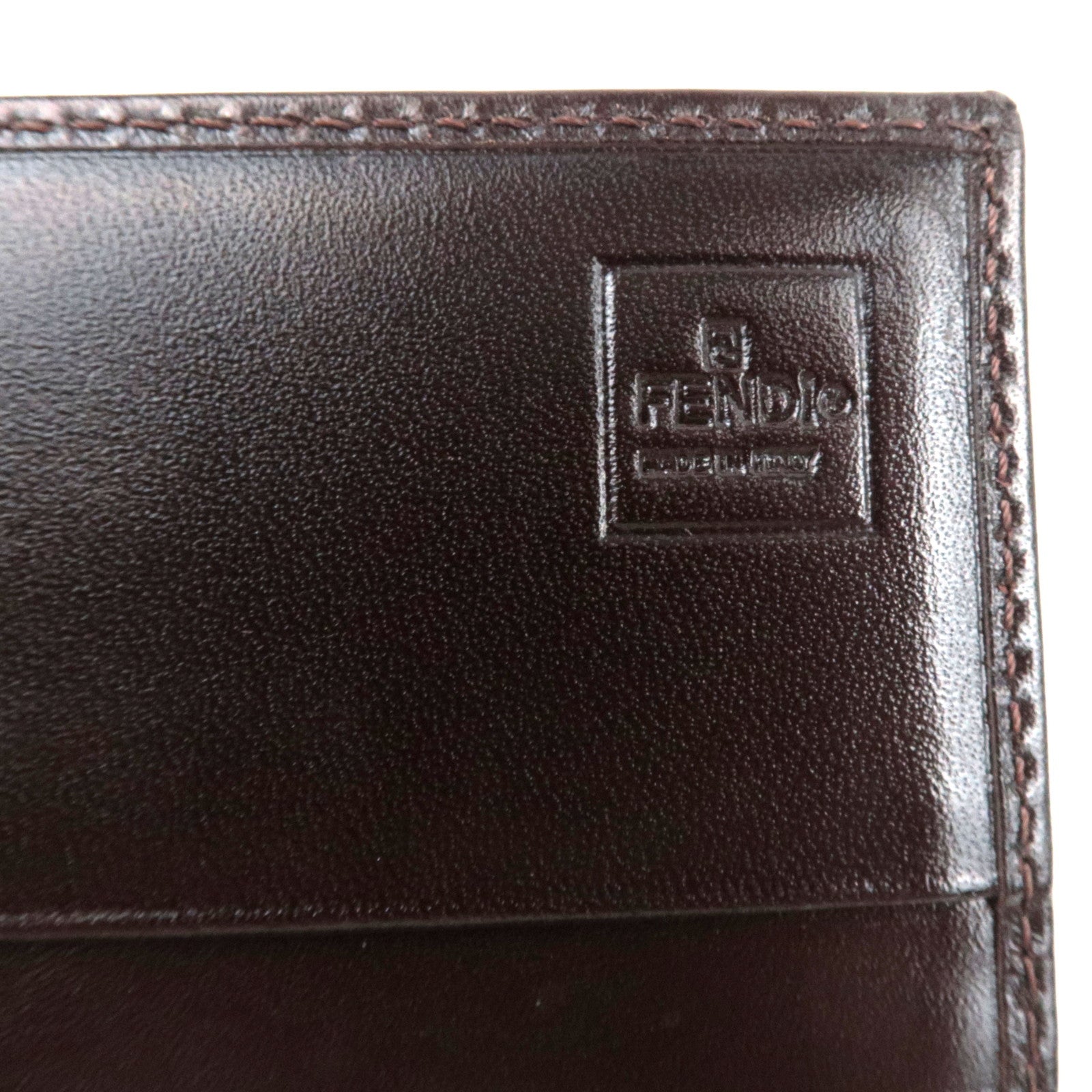 FENDI Zucca Long Wallet Khaki Black Brown 31084 *Box