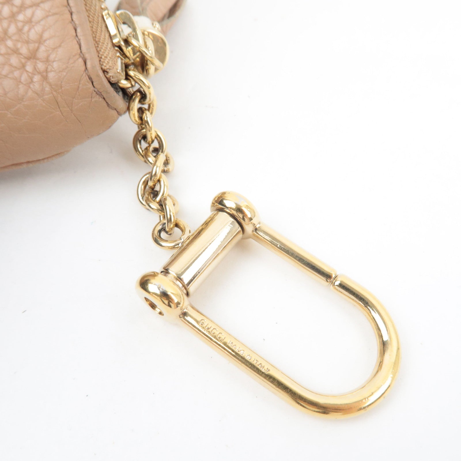 GUCCI Soho Interlocking G Coin Case Leather Beige 354358