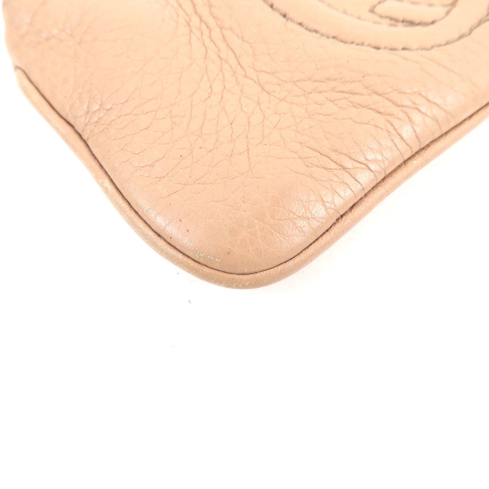 GUCCI Soho Interlocking G Coin Case Leather Beige 354358